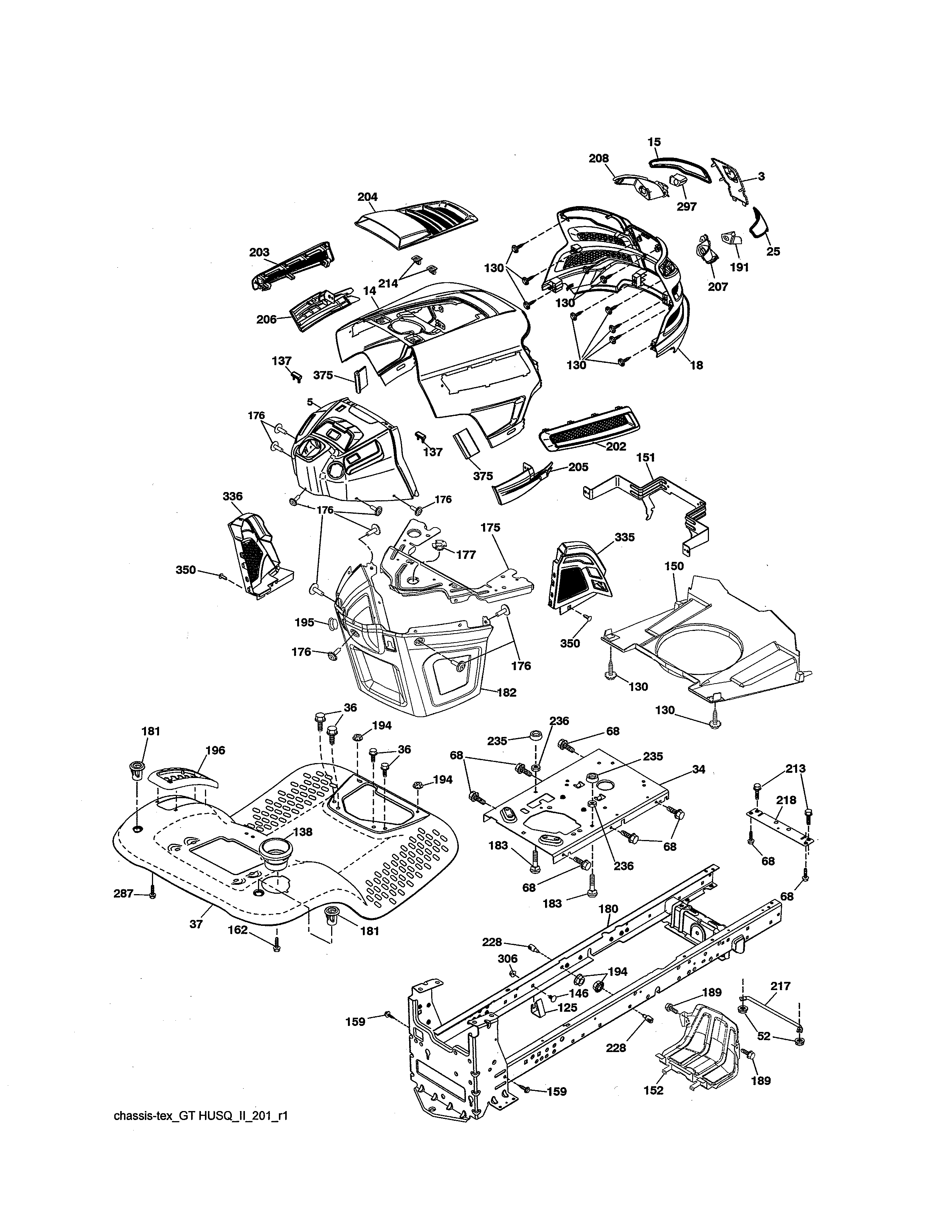 Husqvarna YTH2246-917223905 chassis diagram