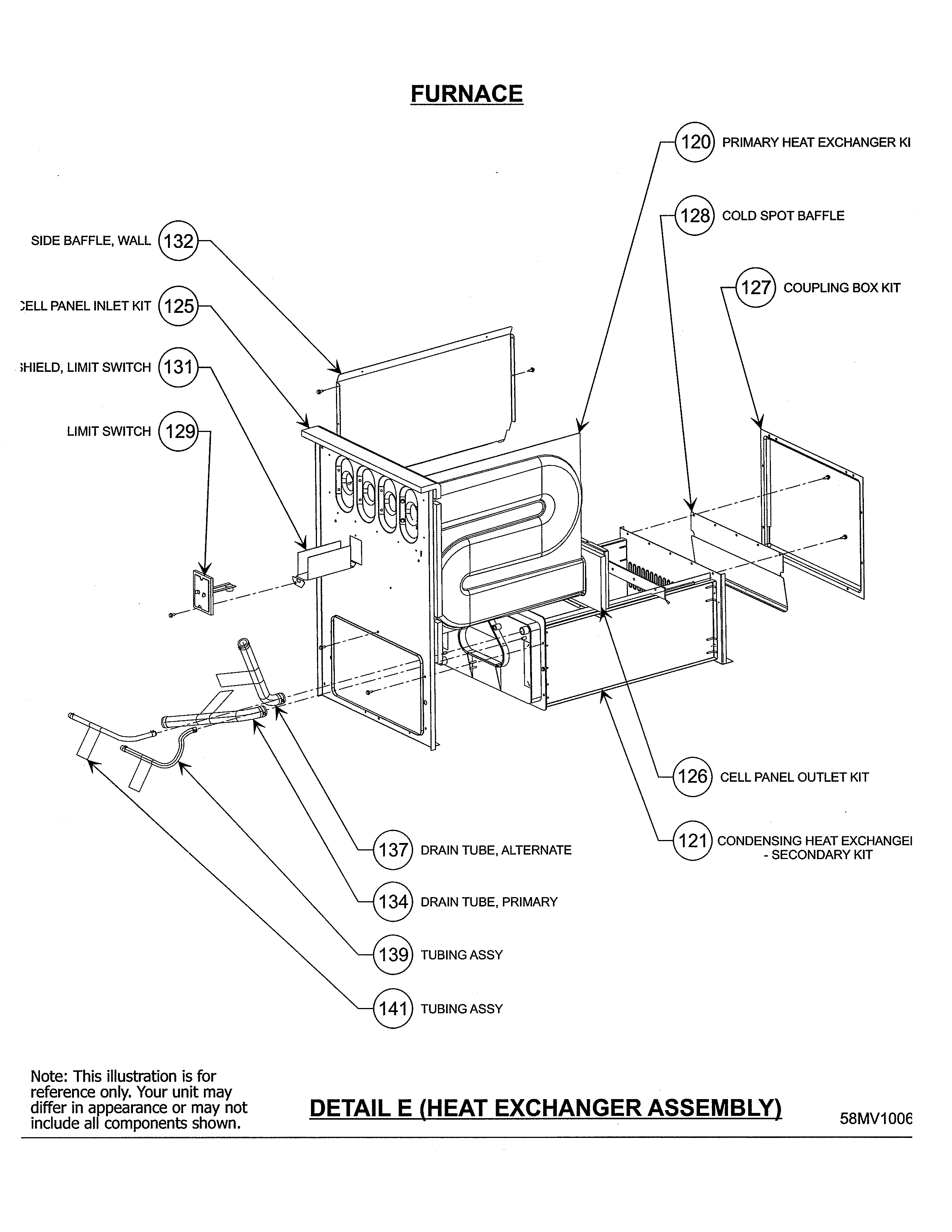 Carrier 58MVC080-F-10120 heat exchanger assembly diagram