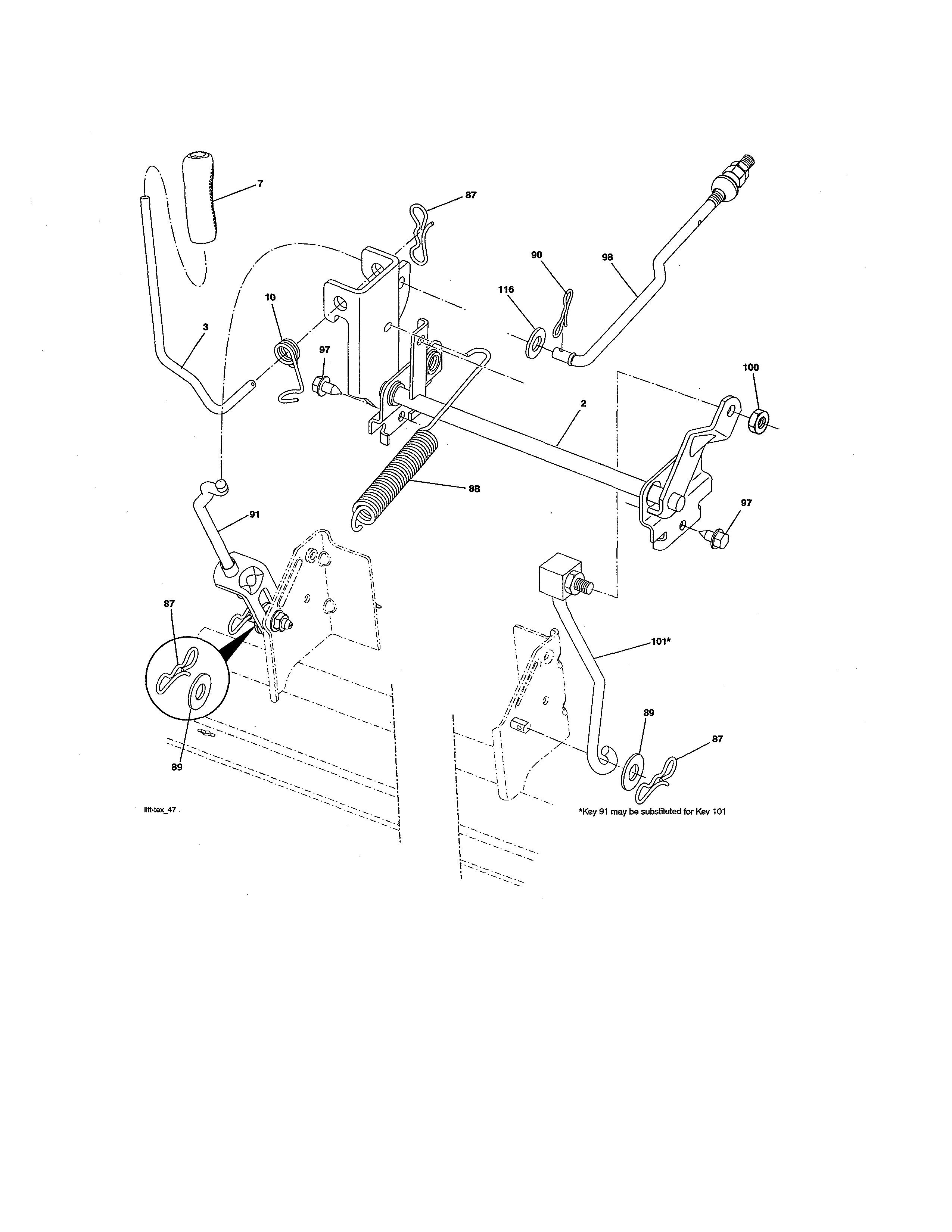 Husqvarna YTH1846-917223830 mower lift diagram