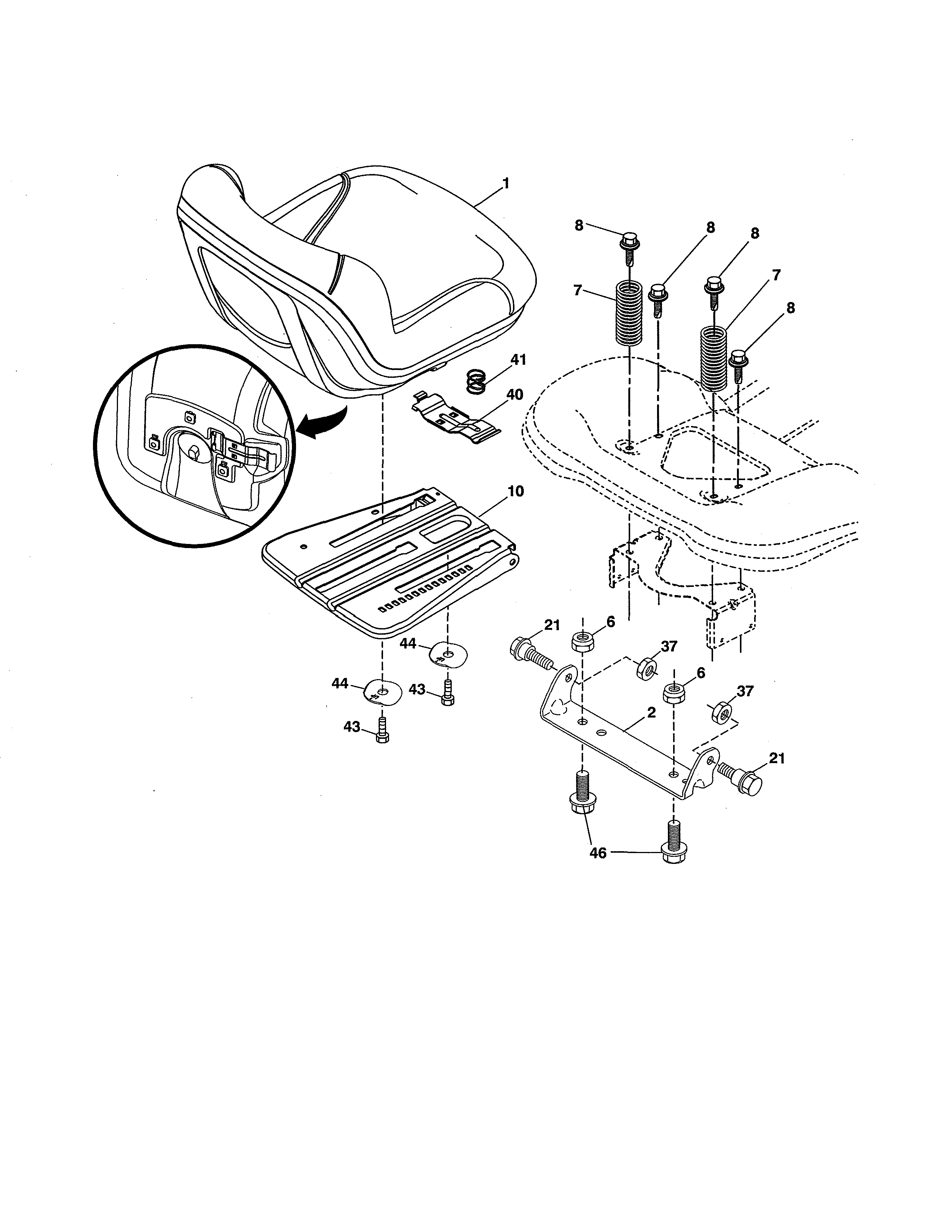 Husqvarna 917243820 seat assembly diagram