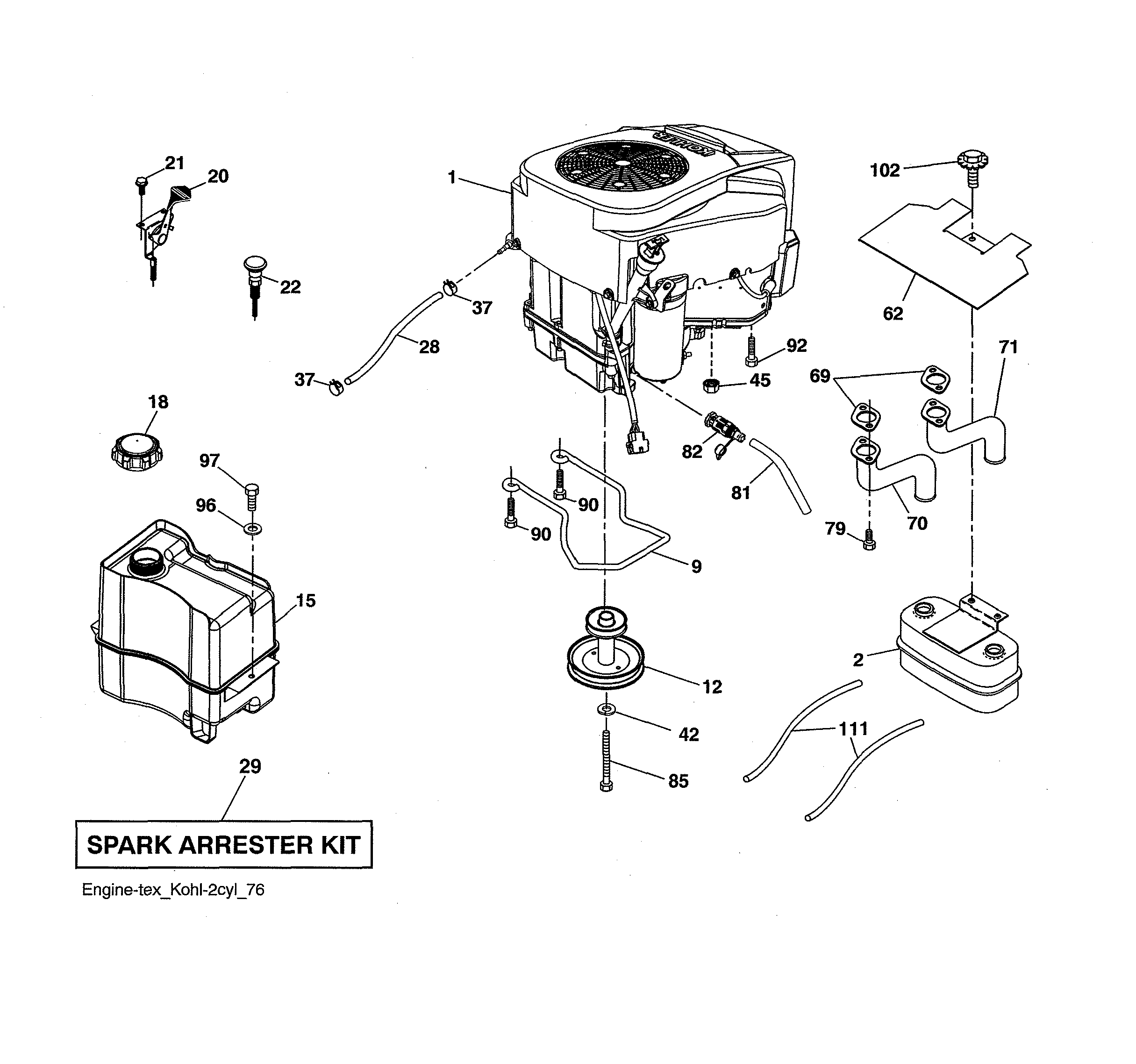 Husqvarna 96043027400 engine diagram