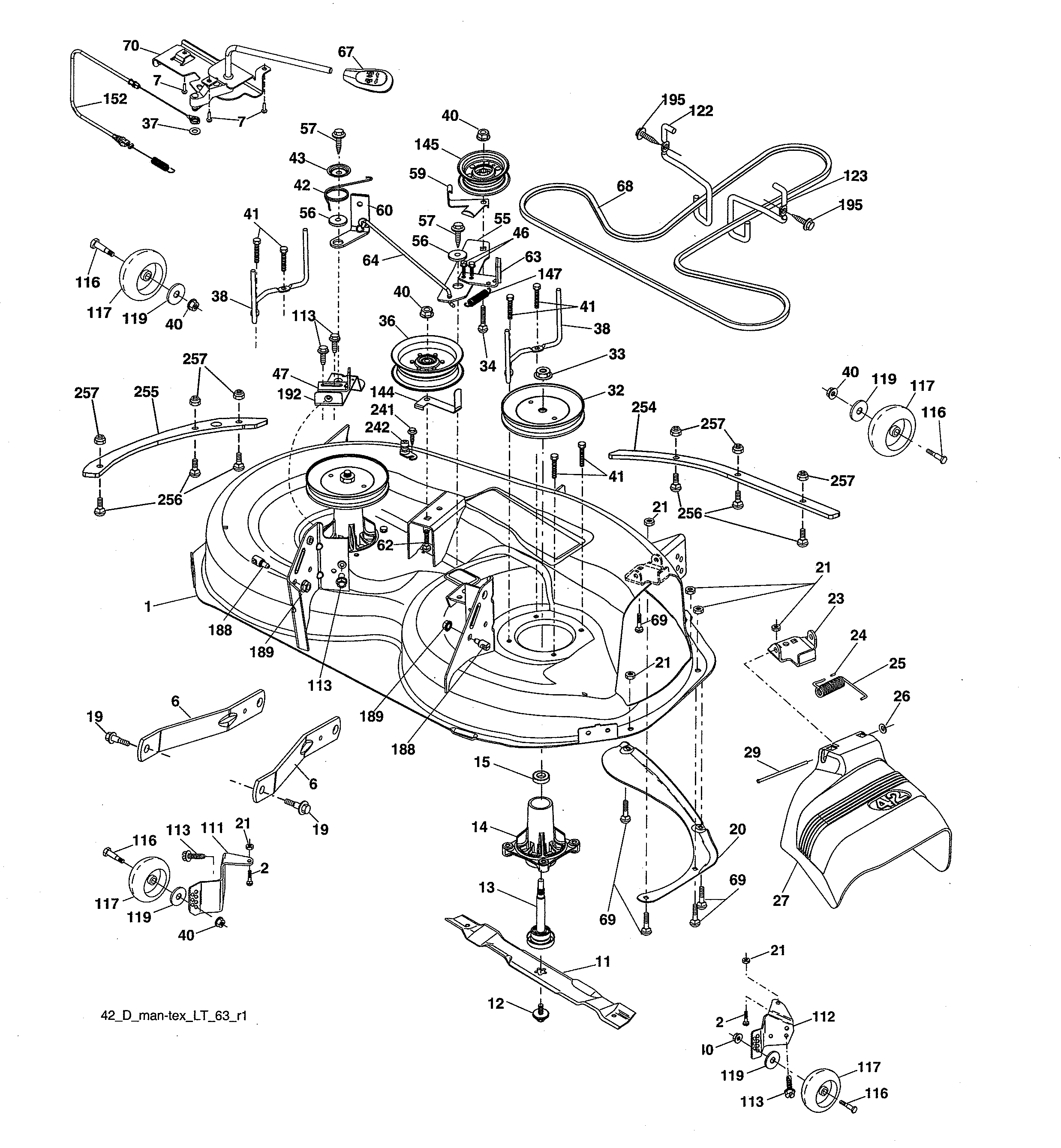 Husqvarna 96043027400 mower deck diagram