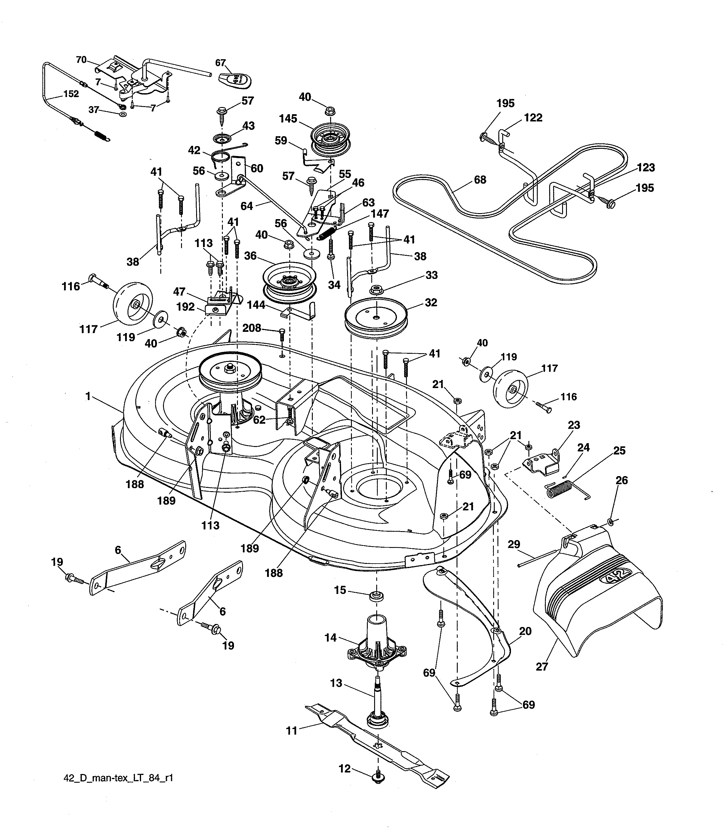 Poulan 917223980 mower deck diagram