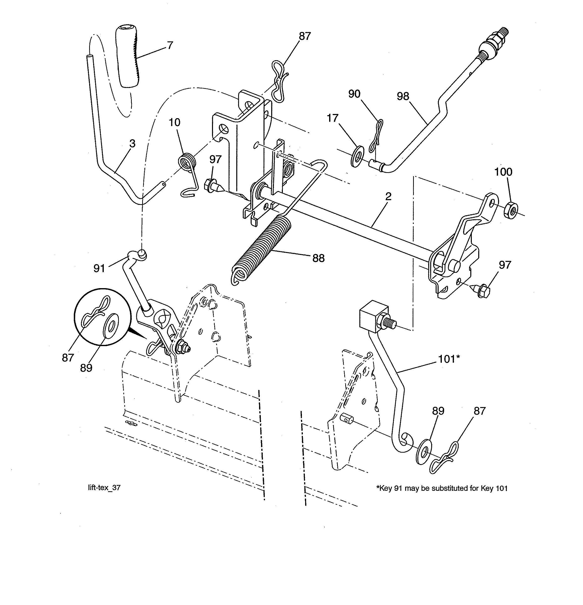 Poulan 917223980 mower lift diagram