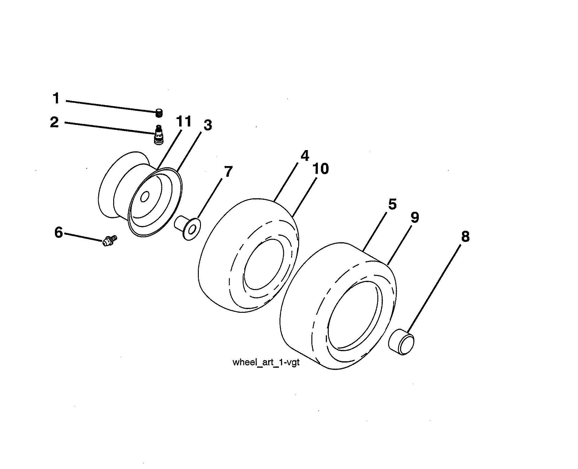 Poulan 917223980 wheels & tires diagram
