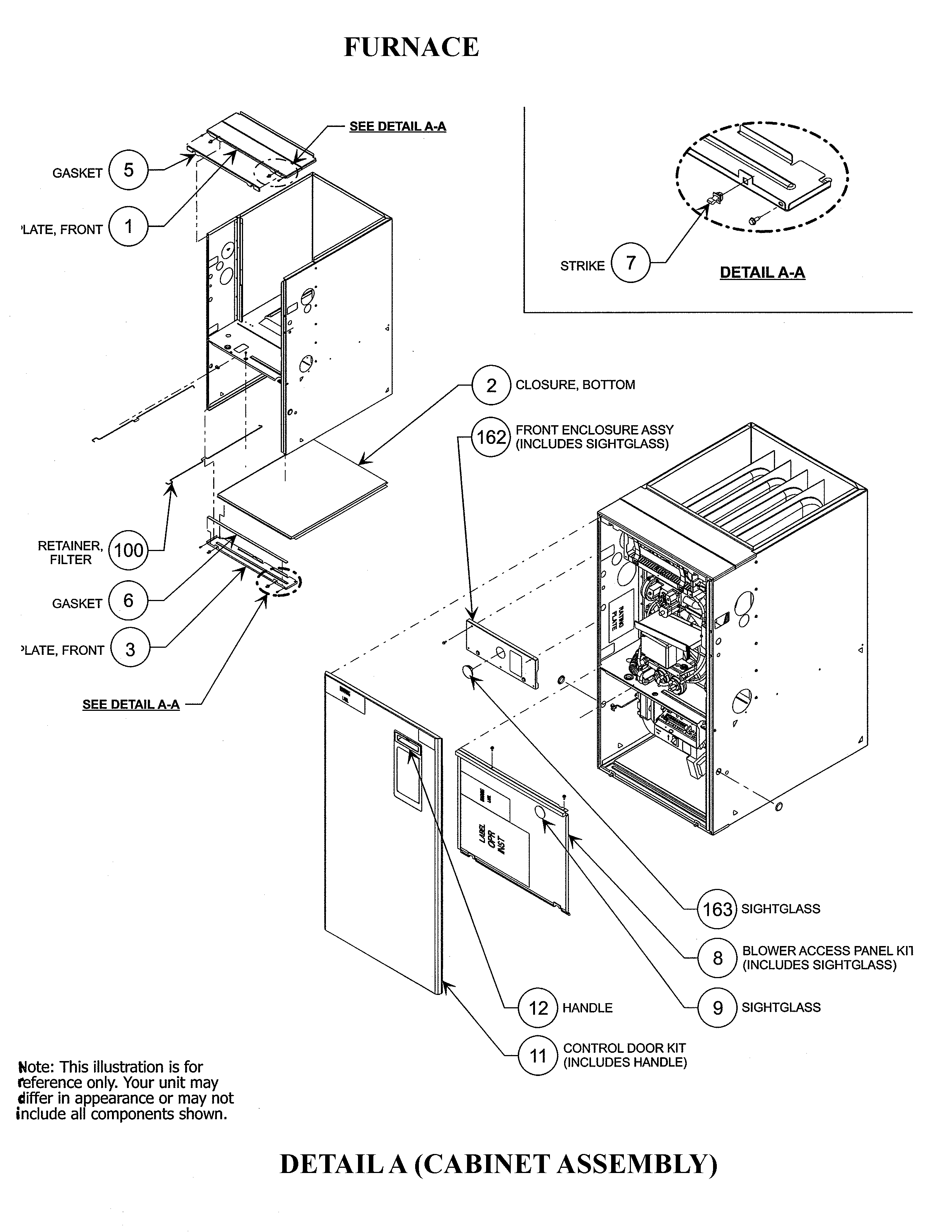 Carrier 58MVC080-F-10114 cabinet assembly diagram