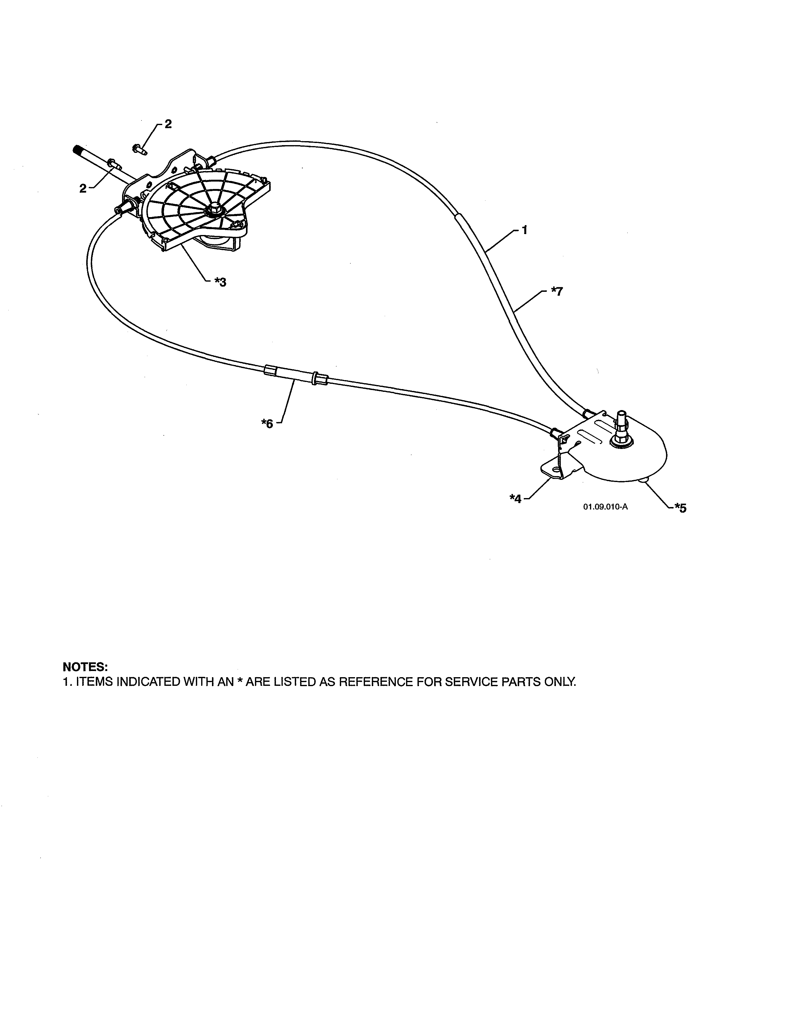 Poulan PR624ES-96192002900 lever/cable rotator diagram
