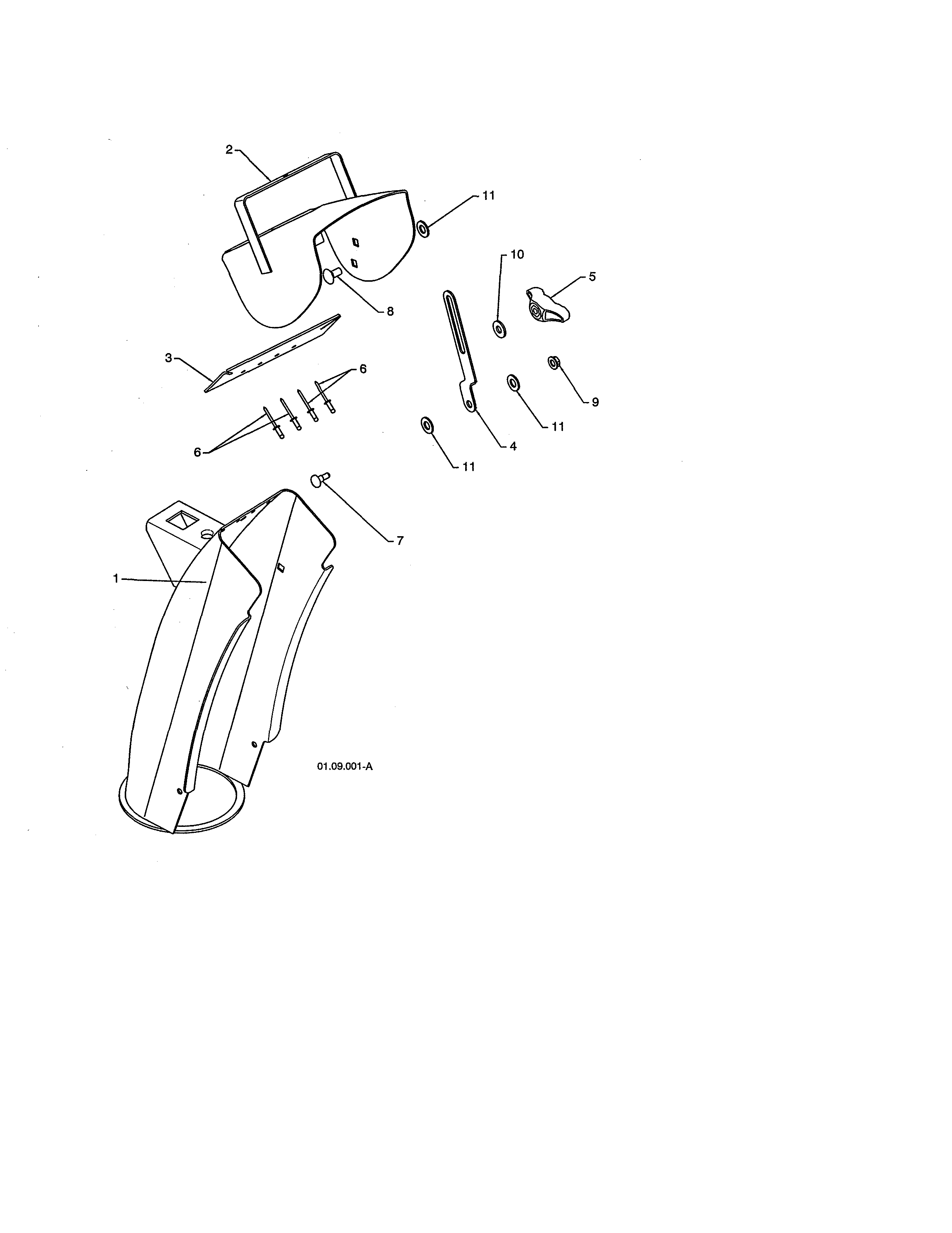 Poulan PR624ES-96192002900 chute & deflector weldments diagram