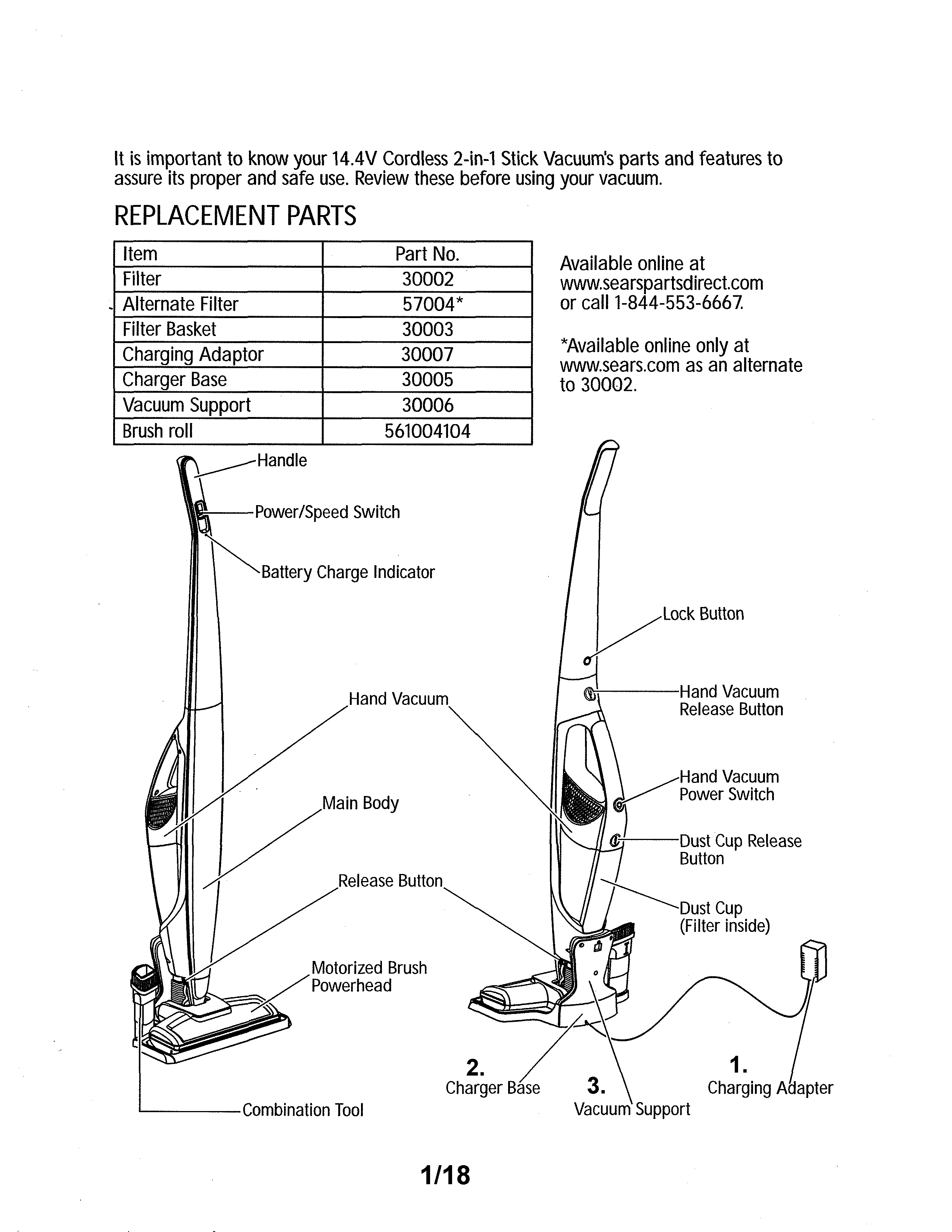 Kenmore 12510340 upright vacuum diagram