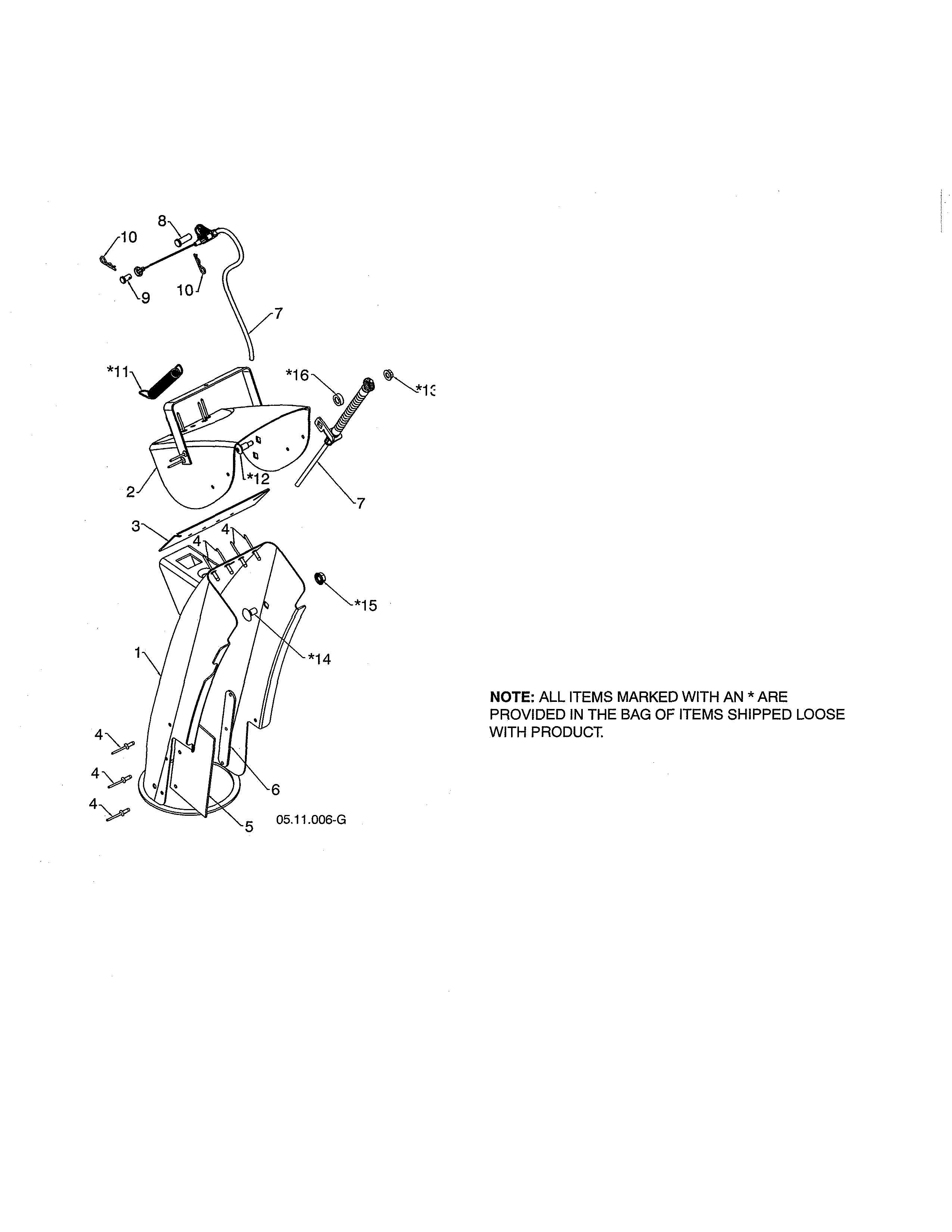 Craftsman 944525412 chute & deflector weldments diagram