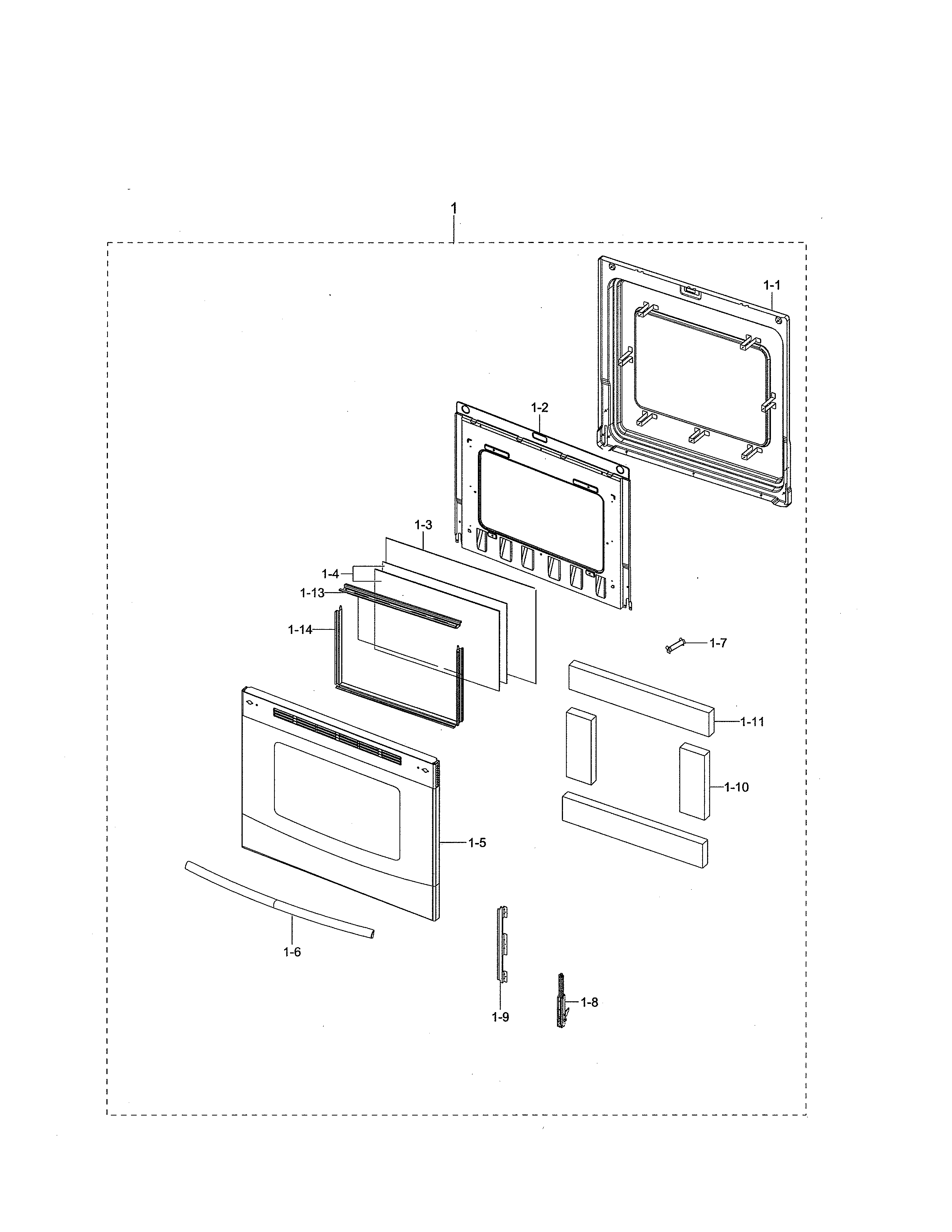 Samsung NE595R0ABSR/AA-01 door diagram