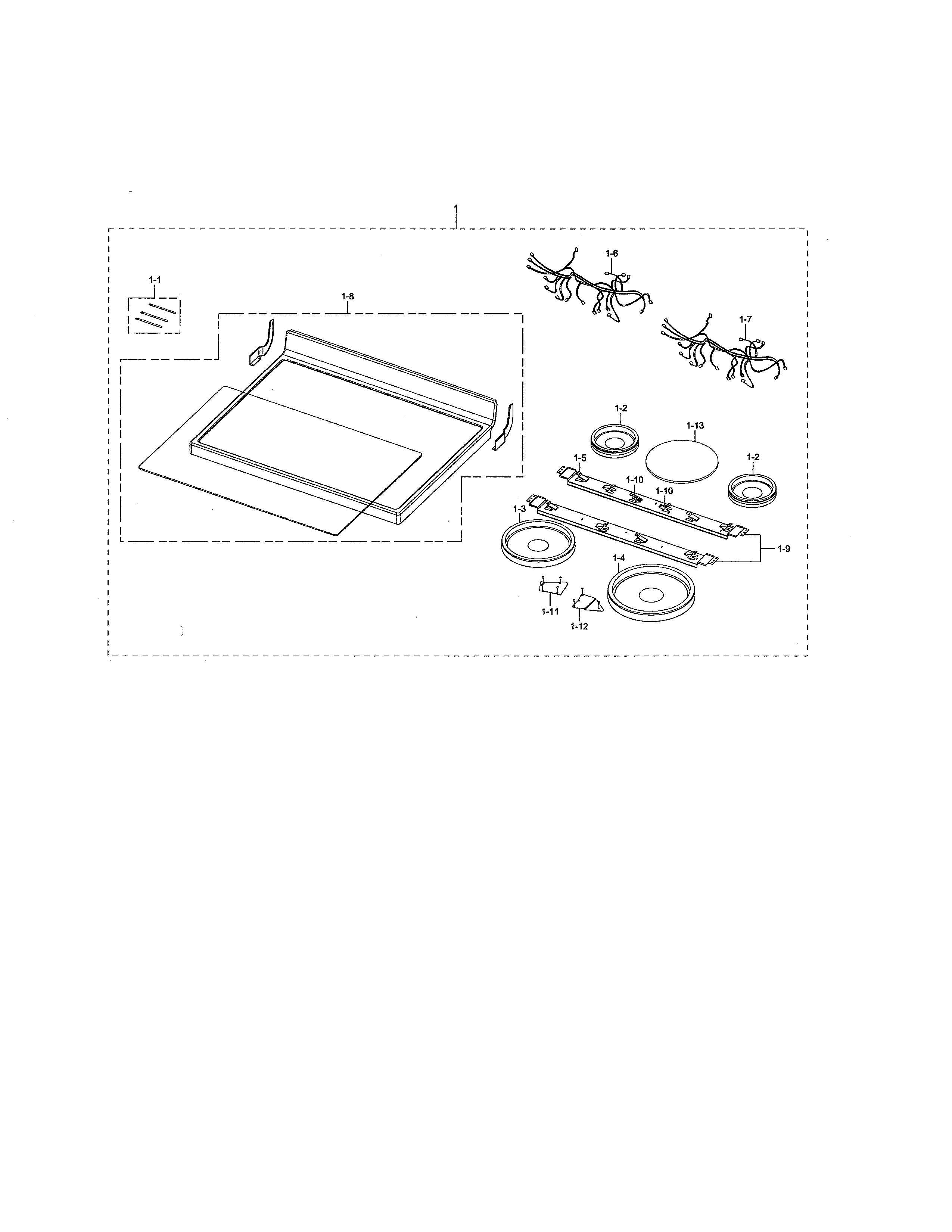 Samsung NE595R0ABSR/AA-01 cooktop diagram