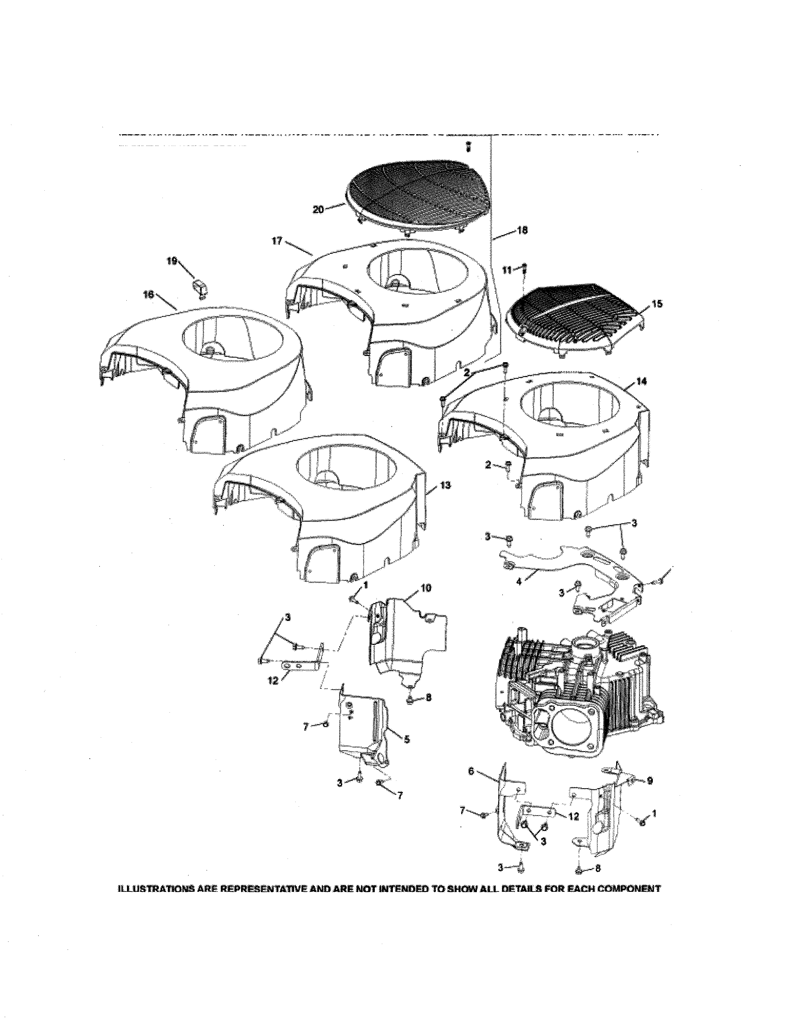 Husqvarna YTH20K42-96043027500 blower housing diagram