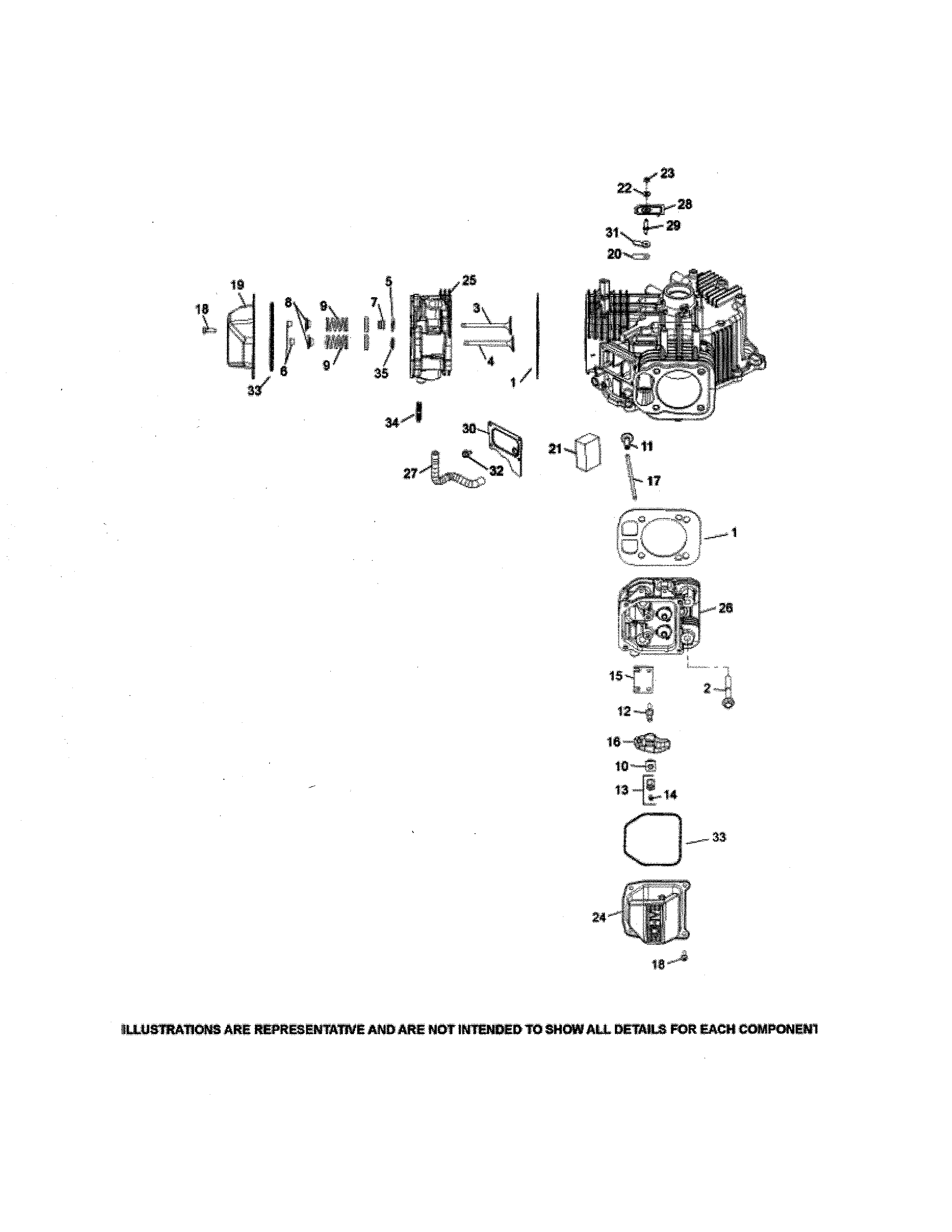 Husqvarna YTH20K42-96043027500 cylinder head/breather diagram