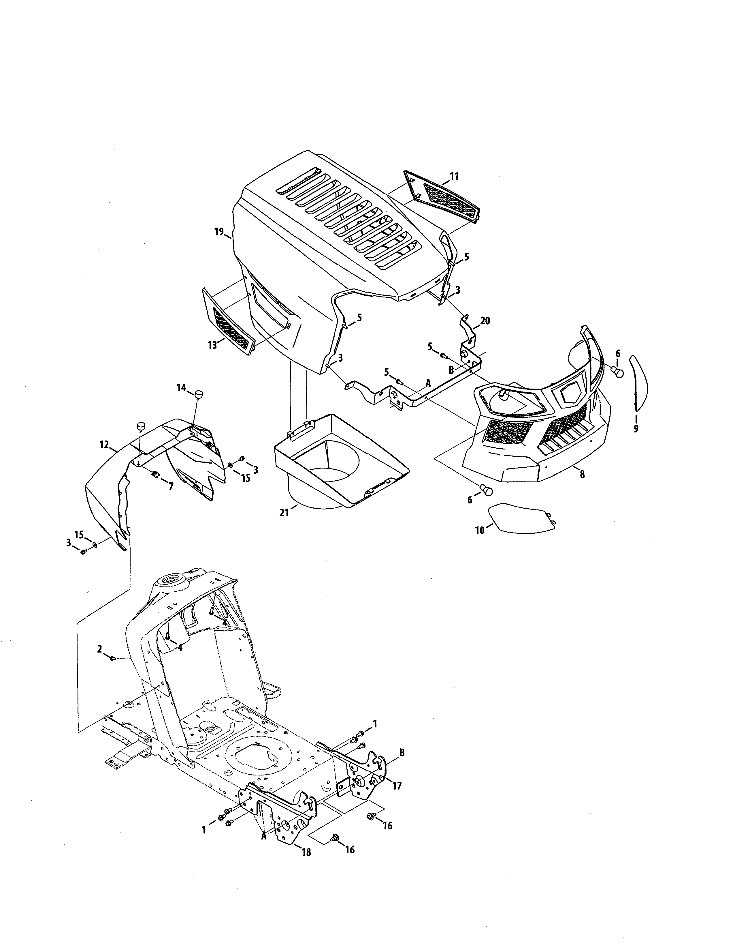 Craftsman 247203727 hood/grill diagram