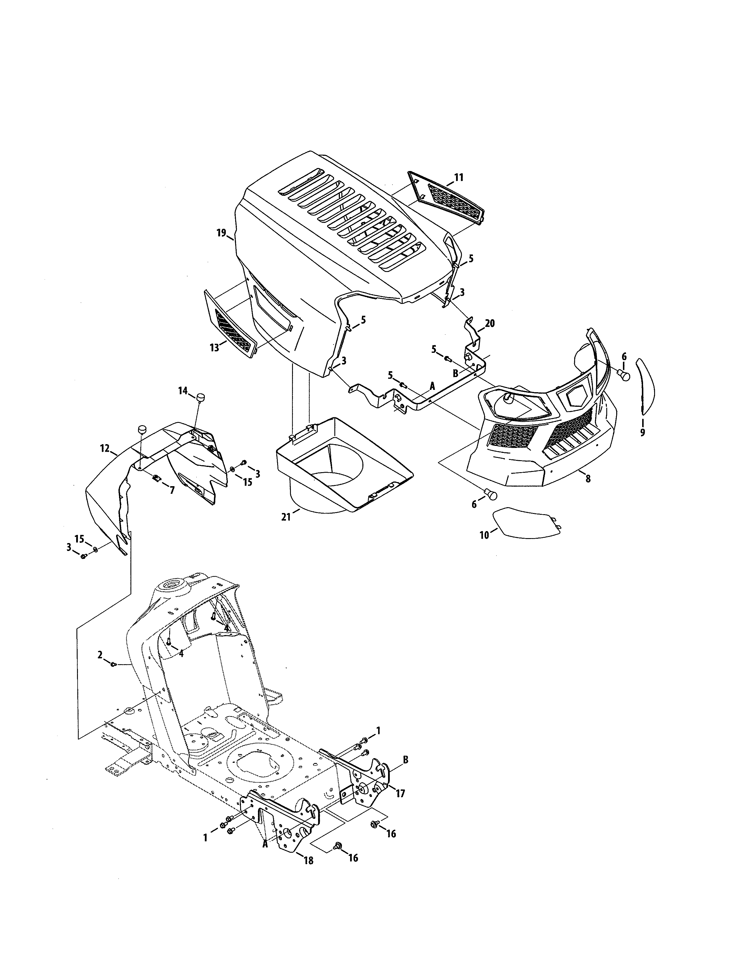 Craftsman 247203777 hood/grill diagram