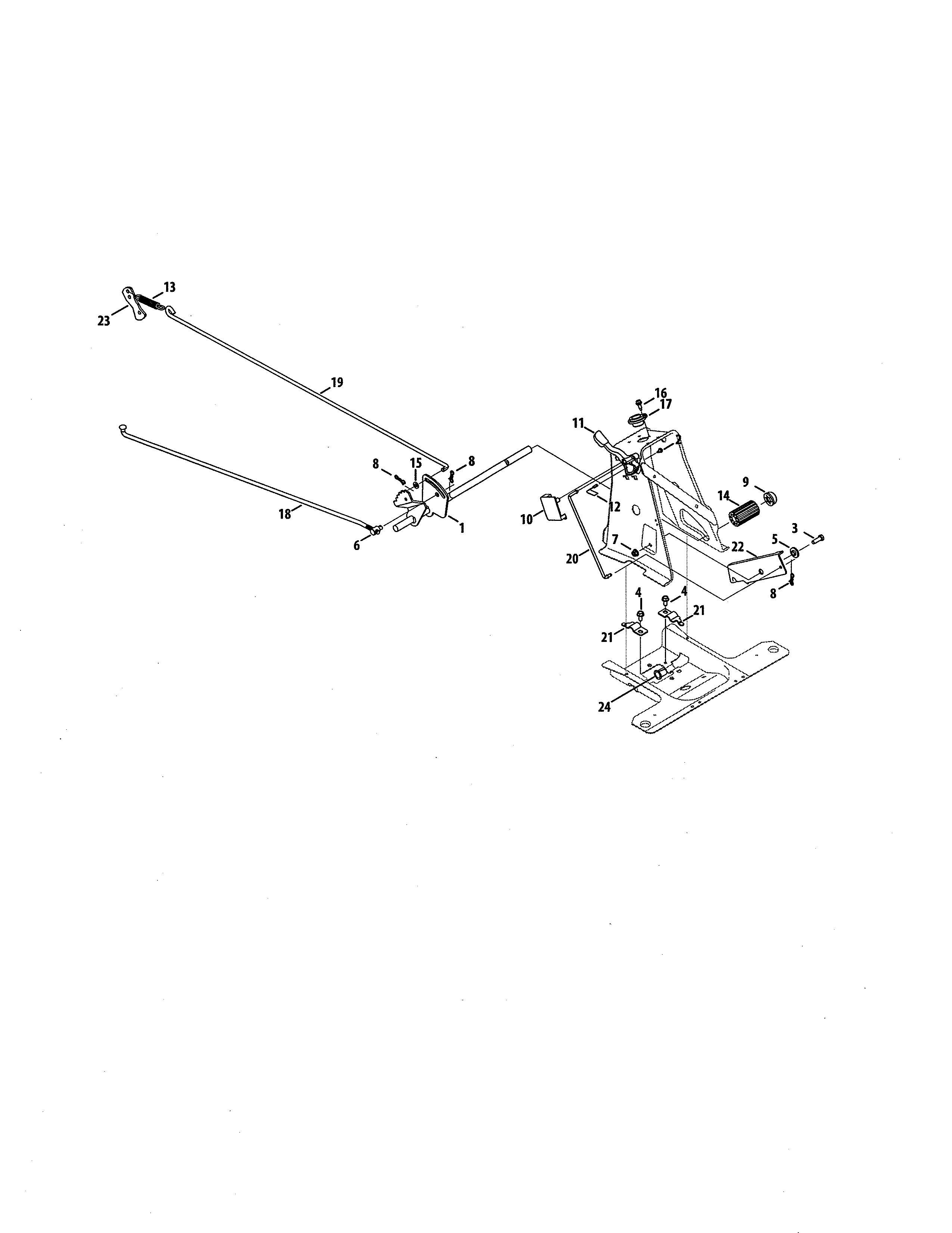 MTD 13A726JD299 brake pedal diagram