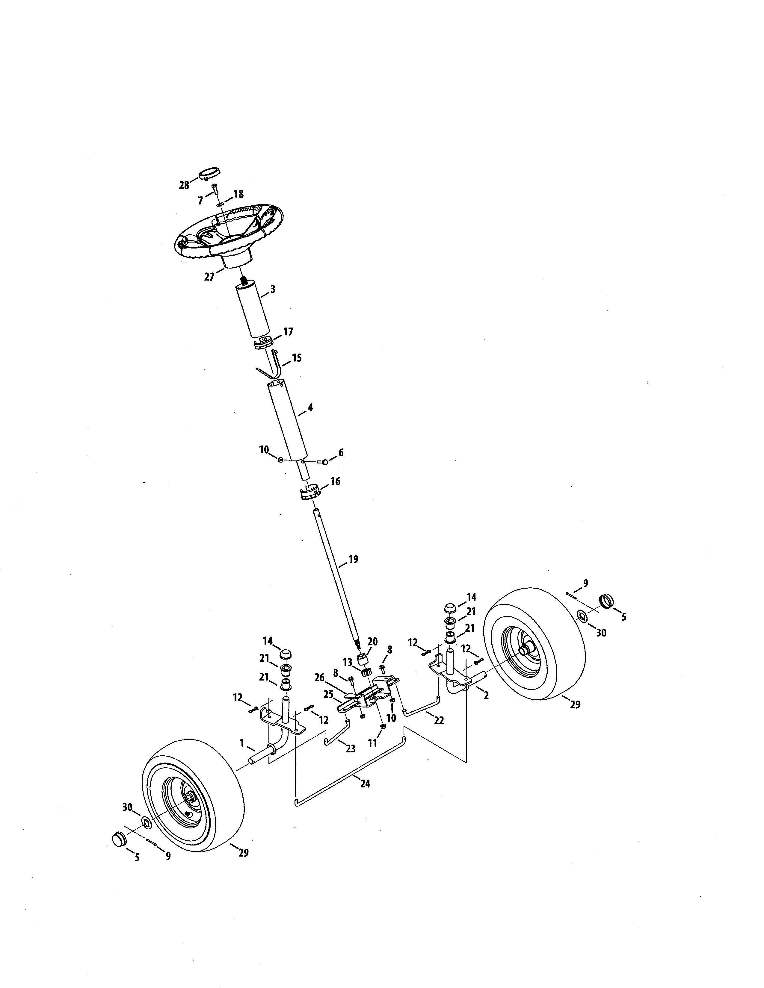 MTD 13A726JD299 steering diagram