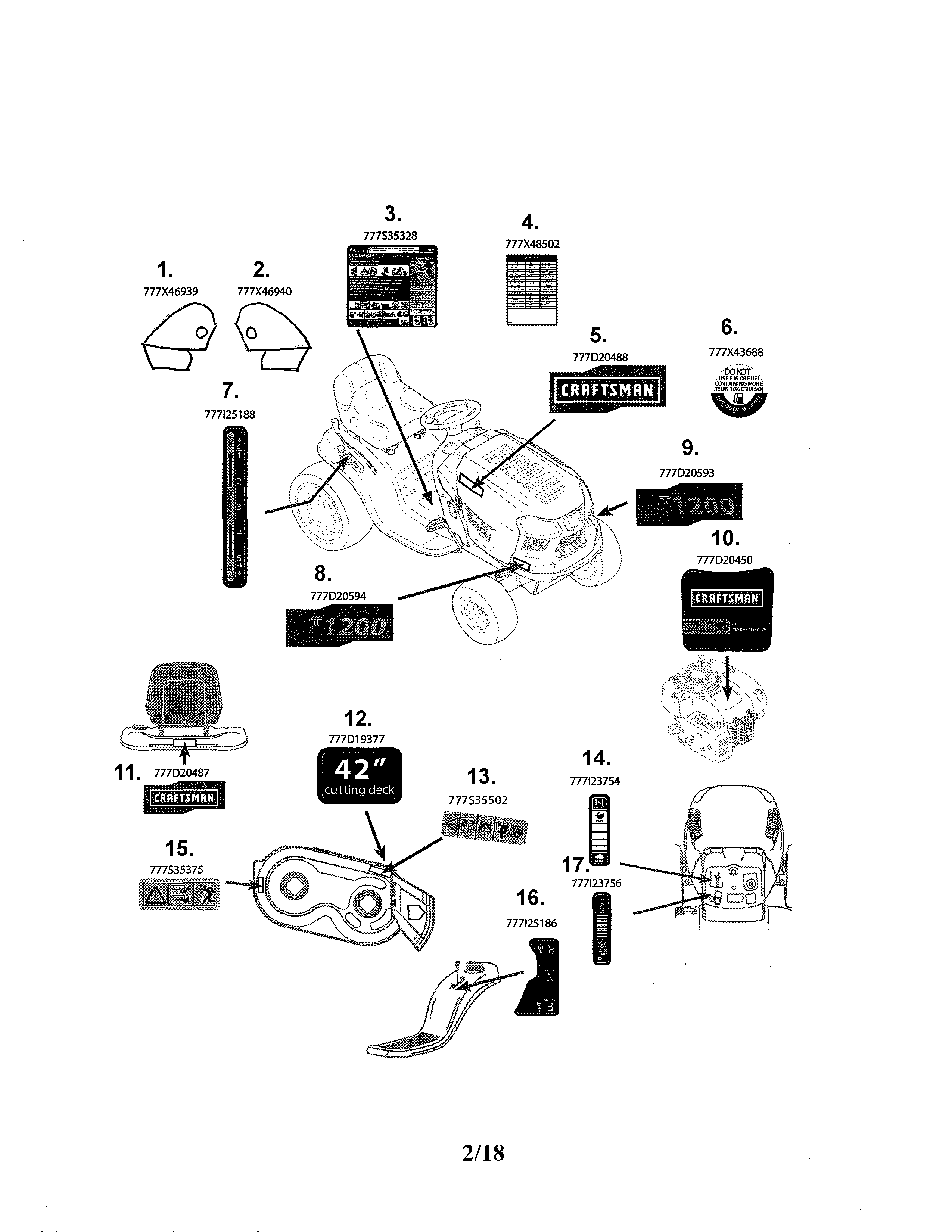 Craftsman 247273270 decals diagram