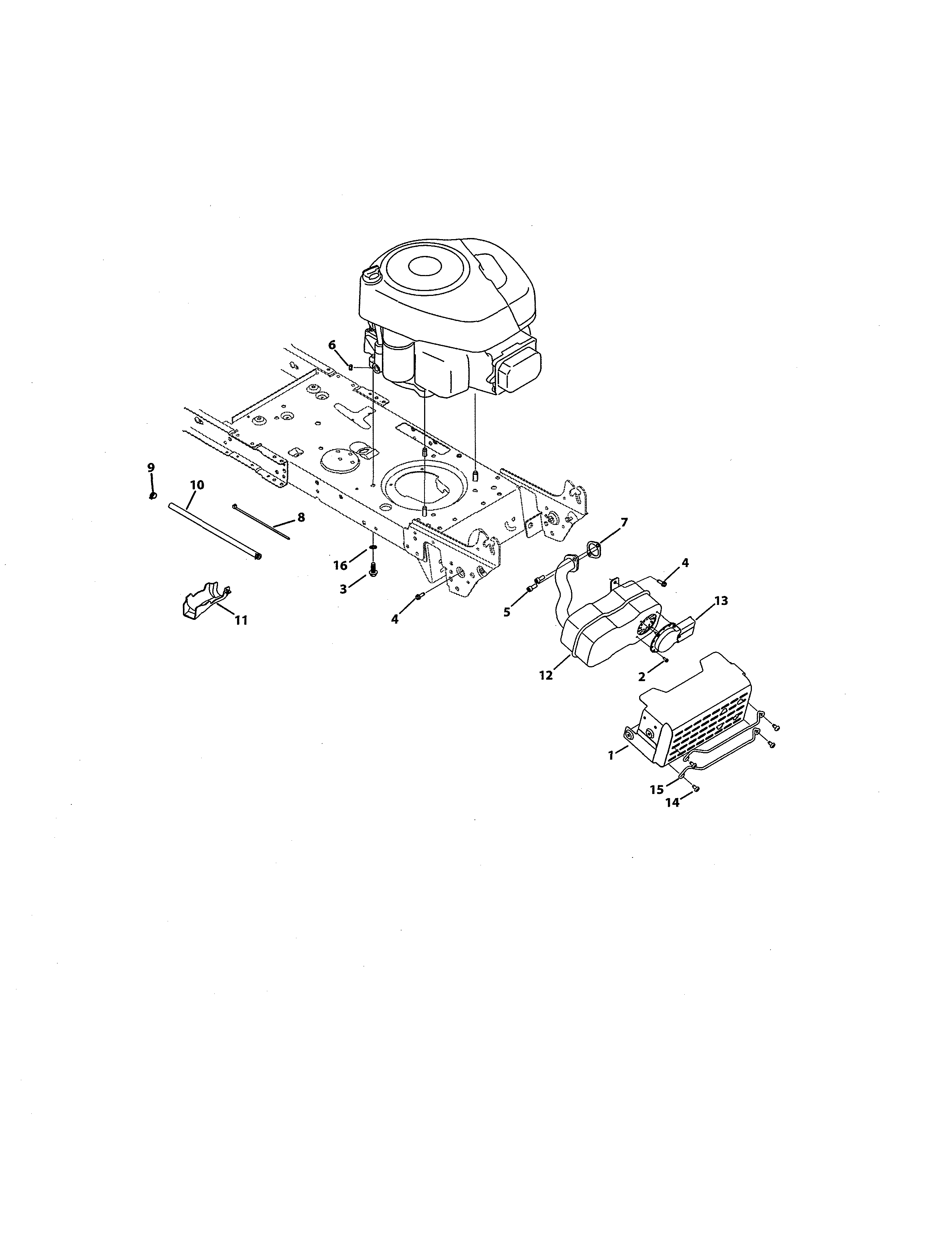 MTD 13BL78XT299 engine/muffler diagram