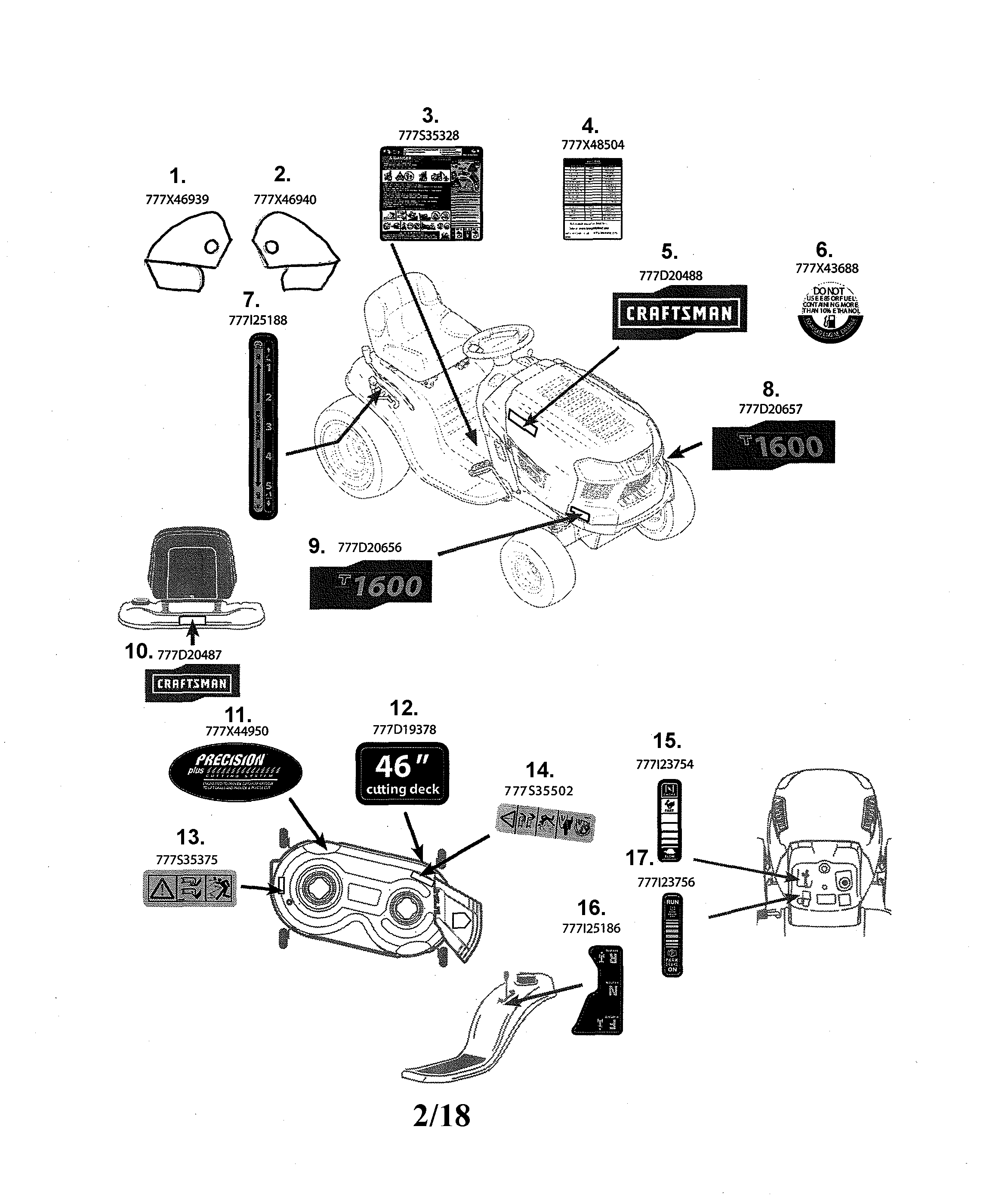 MTD 13BL78XT099 decals diagram