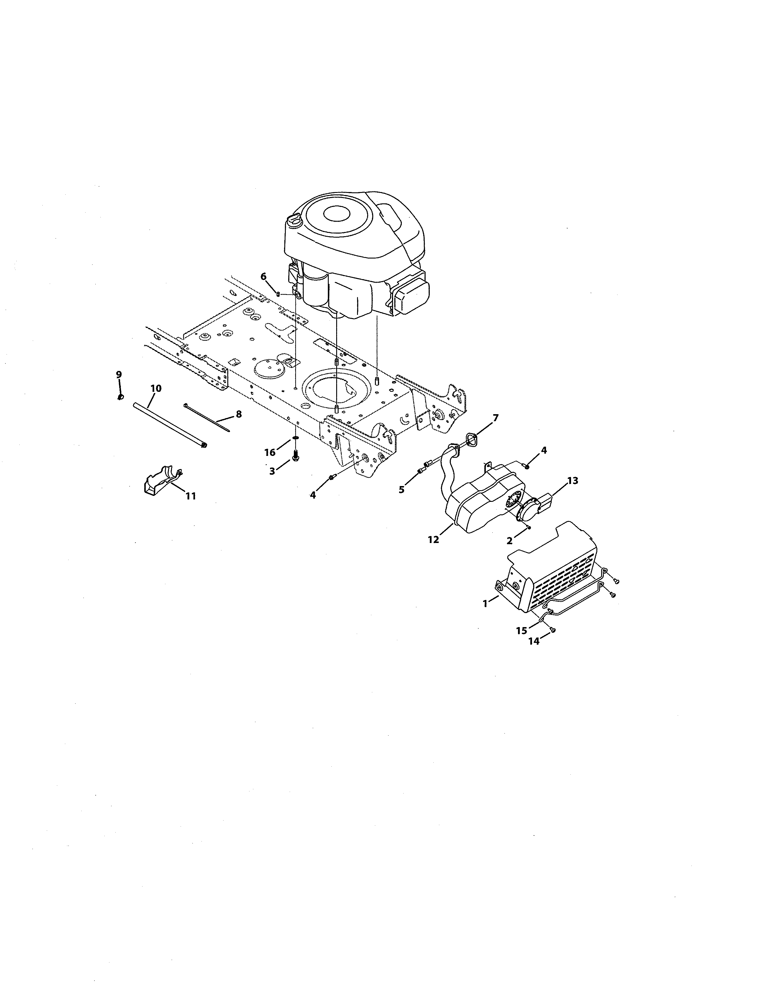 MTD 13BL78XT099 engine/muffler diagram