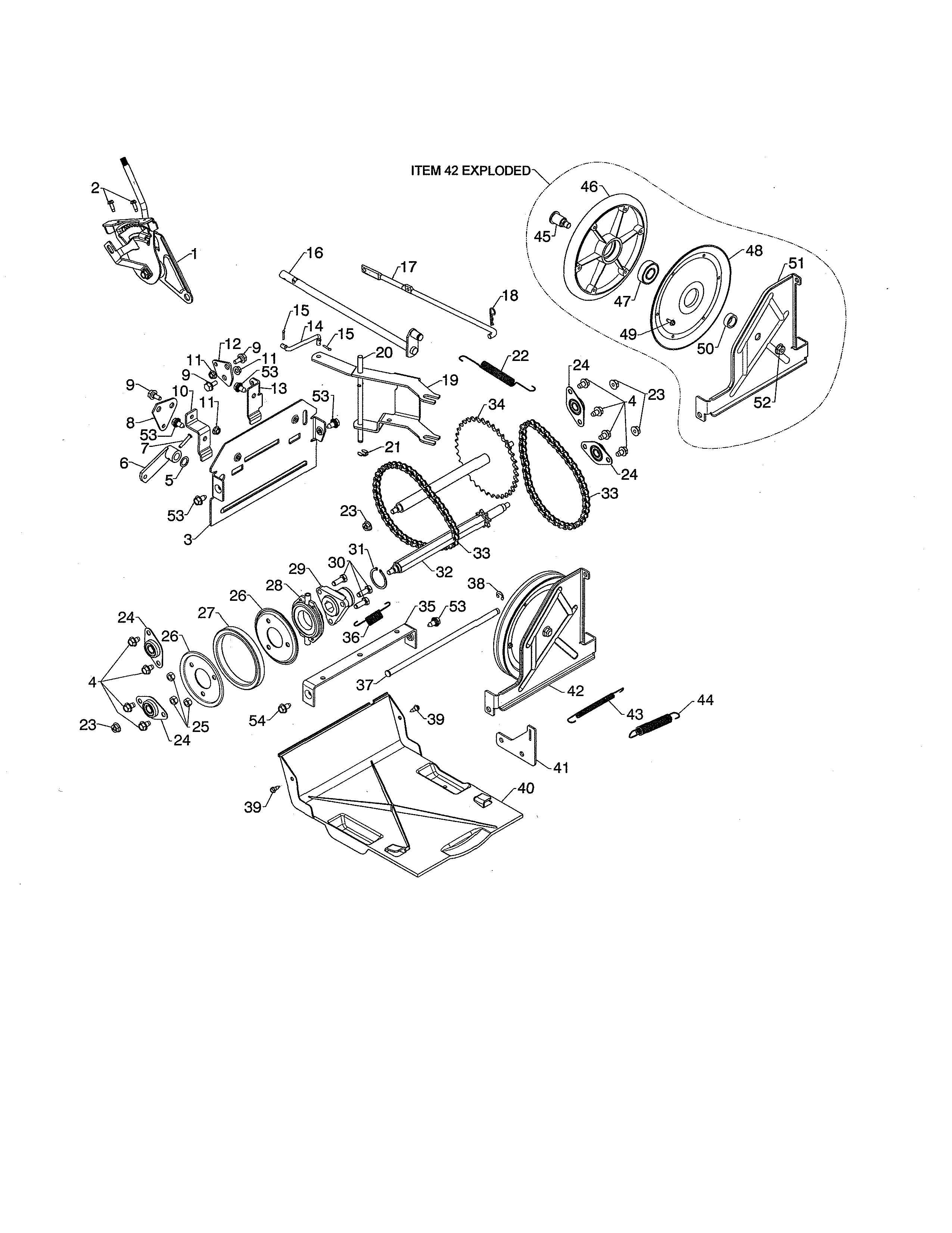 Poulan PR624ES-96192003702 drive diagram