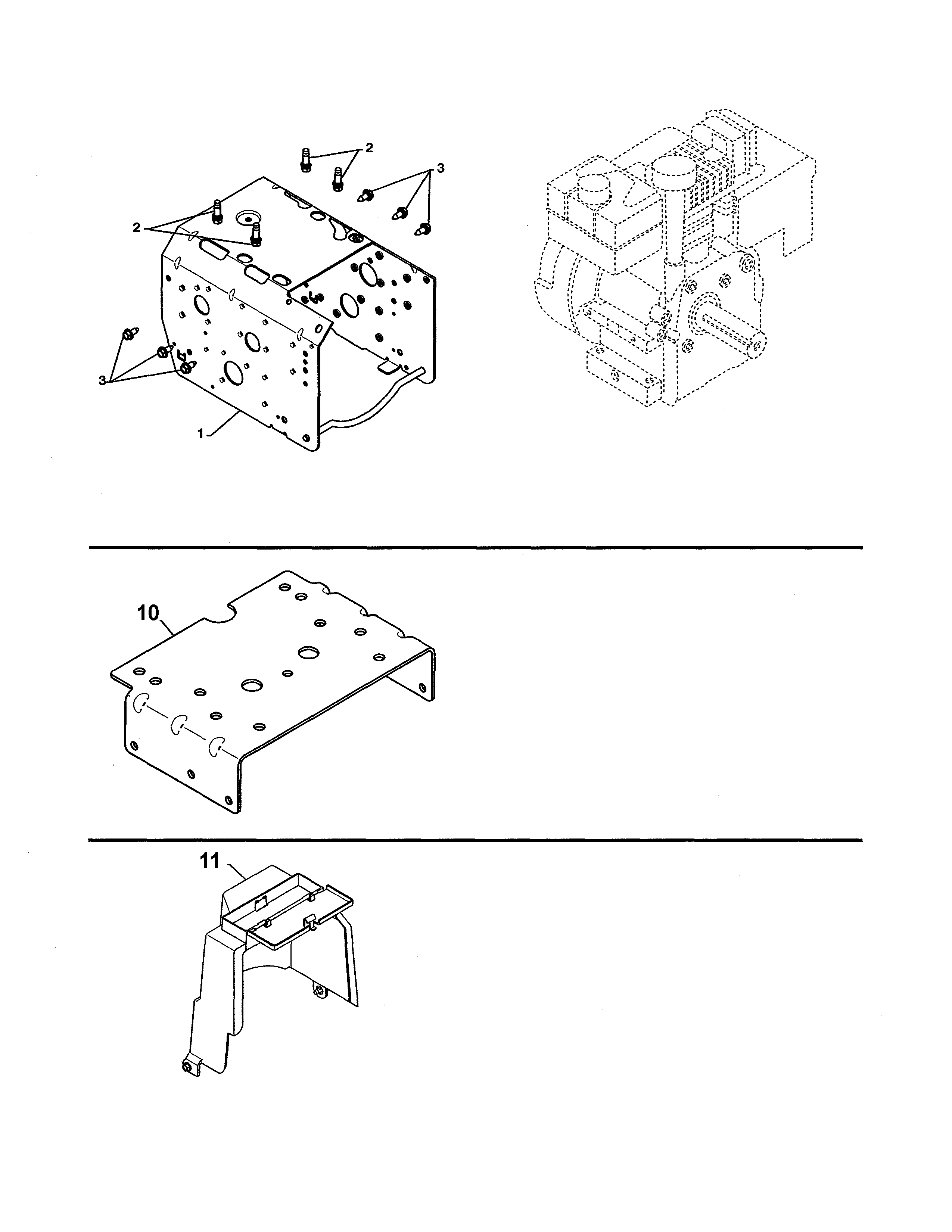 Poulan PR624ES-96192003702 engine/mounting plate/cover diagram