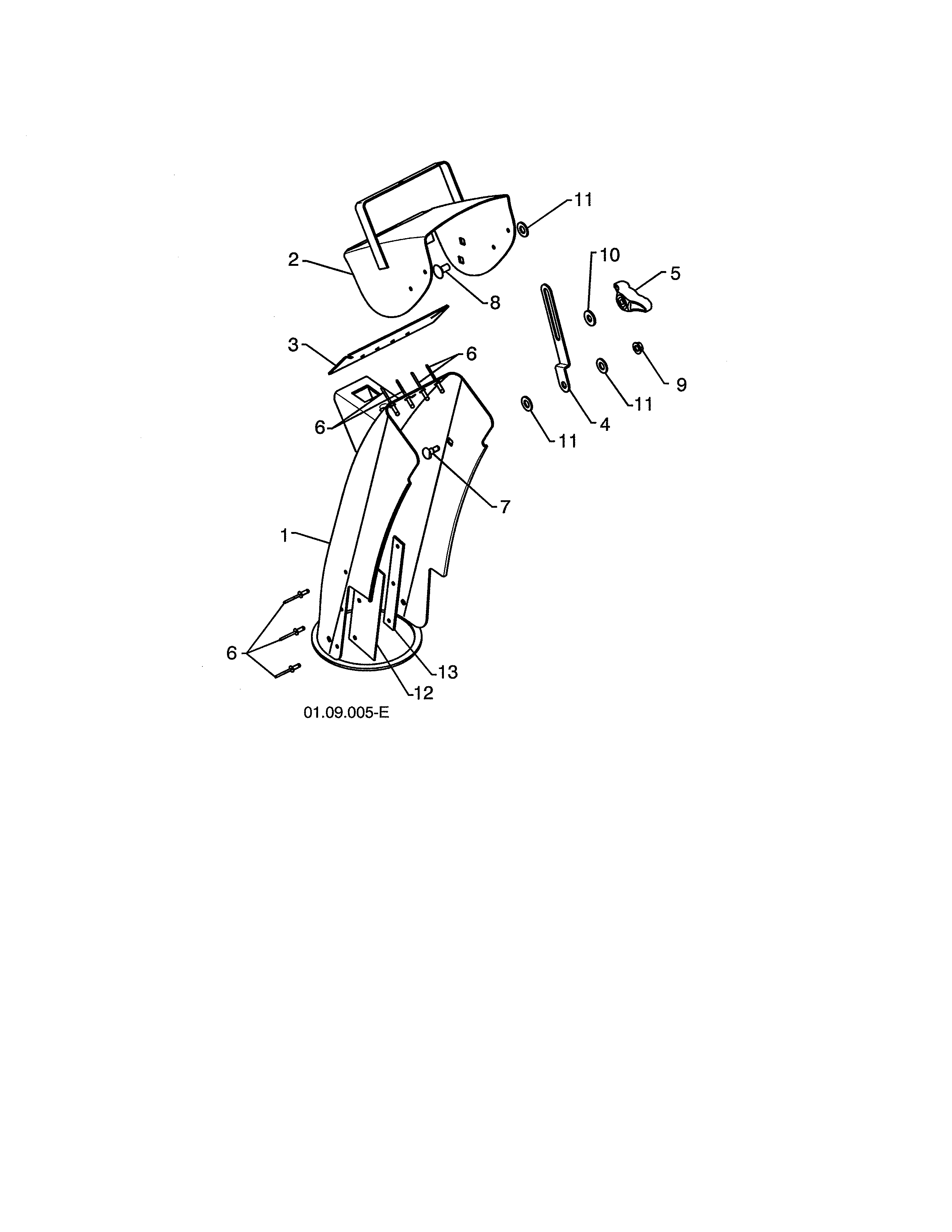 Poulan PR624ES-96198004300 chute & deflector weldments diagram