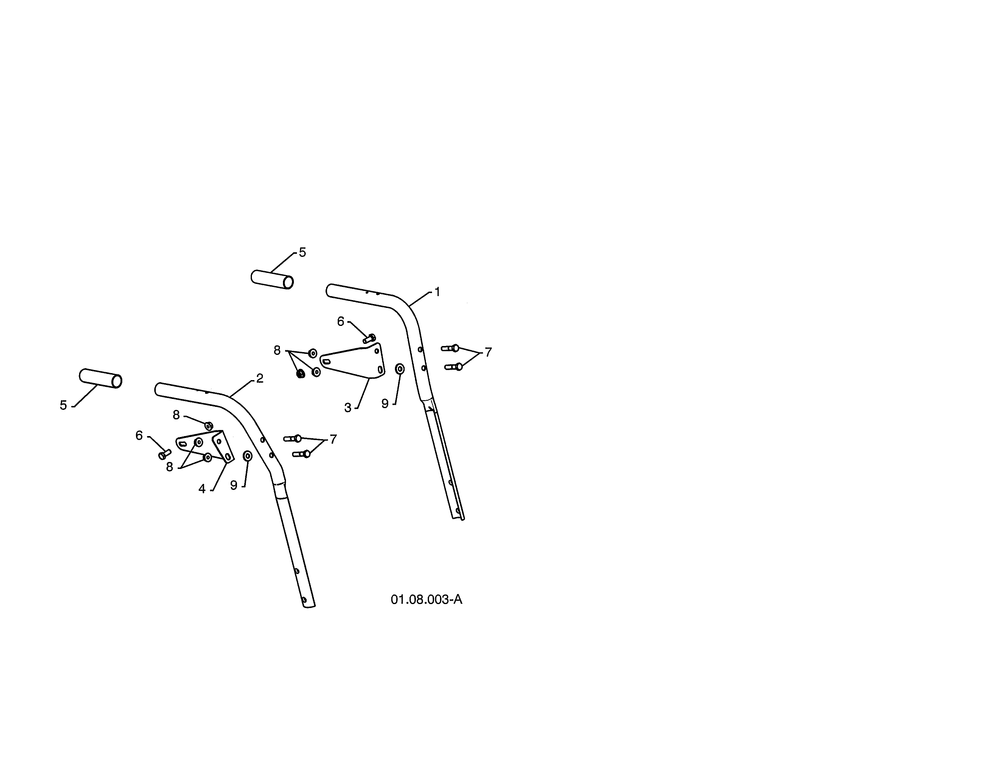 Poulan PR624ES-96198004300 plow handles diagram