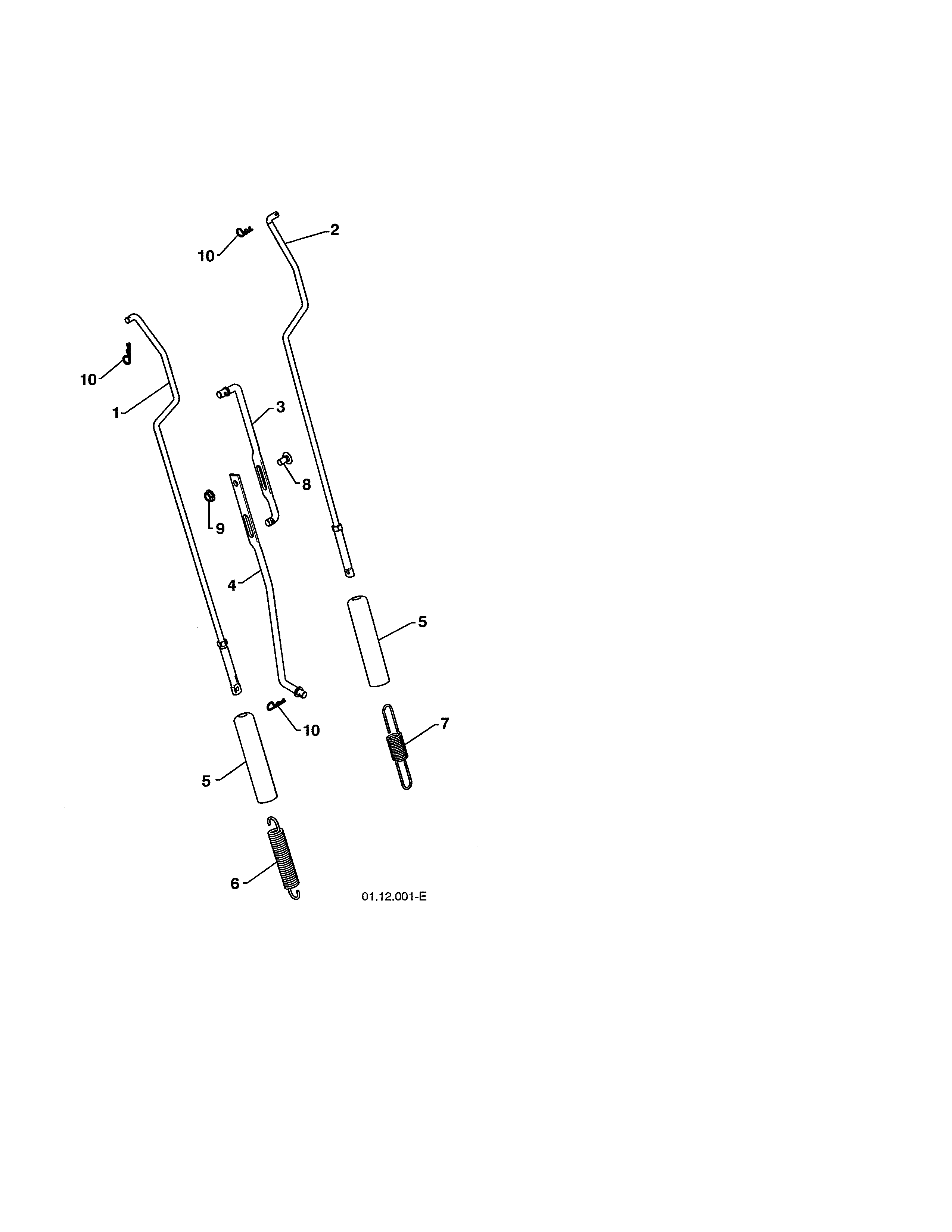Poulan PR624ES-96198004300 impeller & traction rods diagram