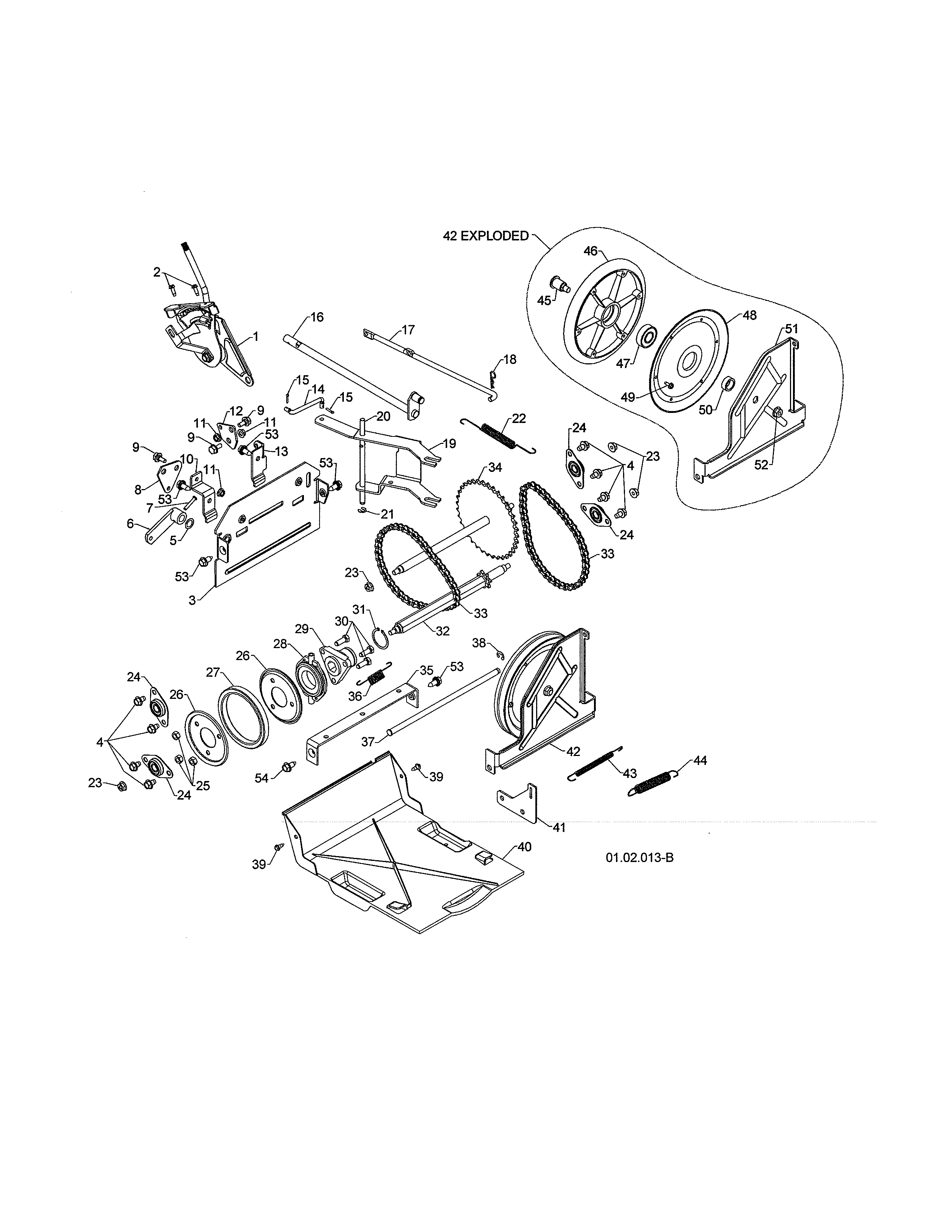 Poulan PR624ES-96198004300 drive diagram