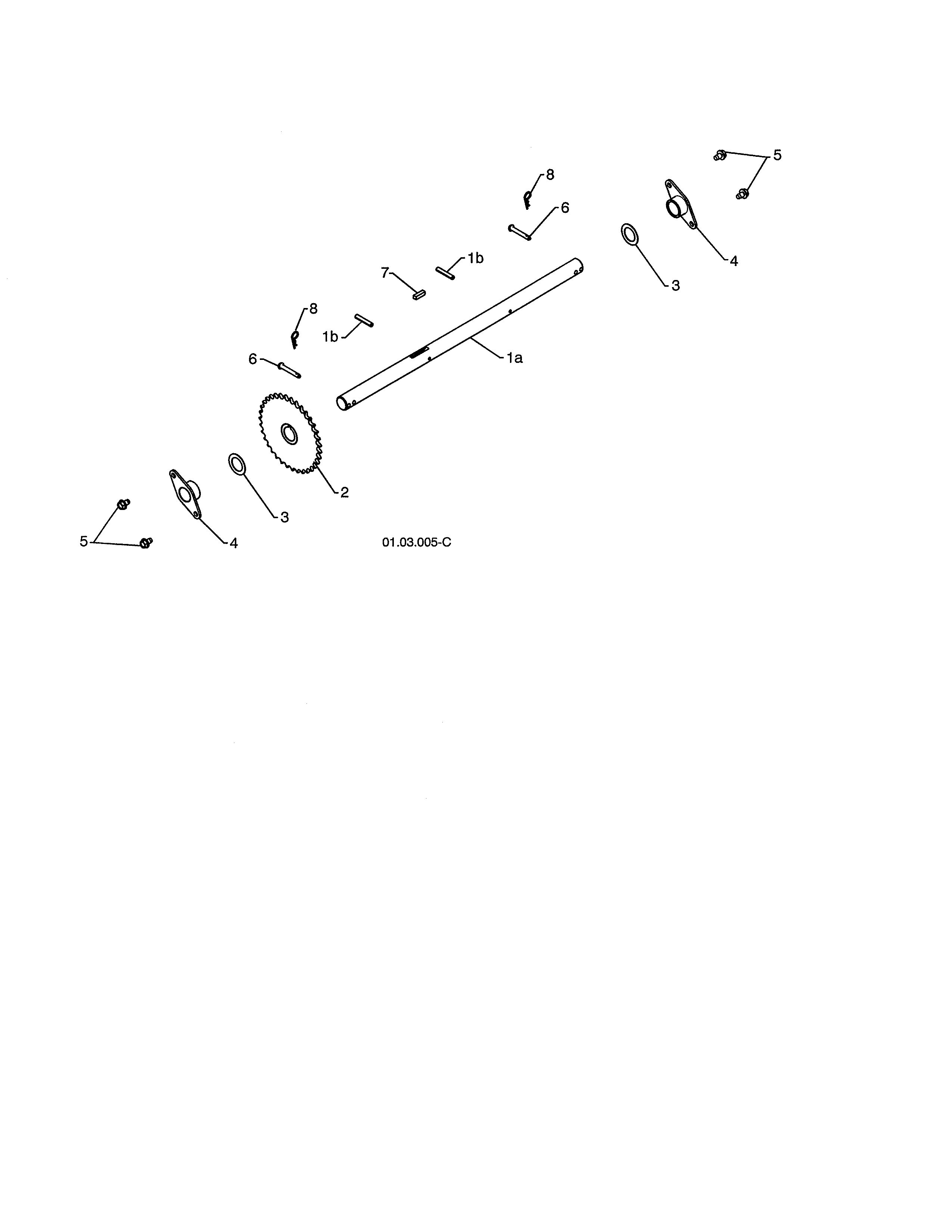 Poulan PR624ES-96198004300 axle diagram