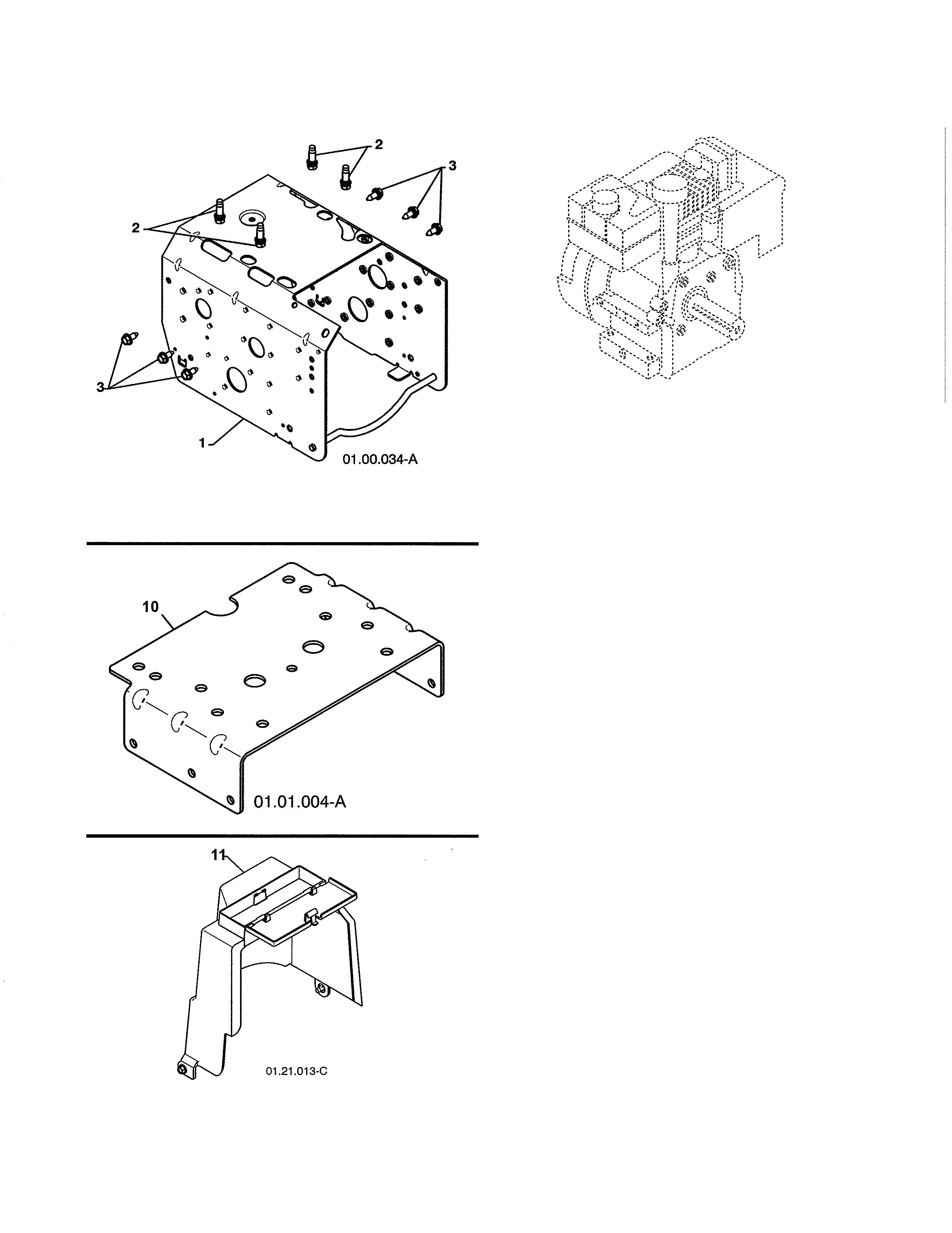Poulan PR624ES-96198004300 engine/mounting plate/cover diagram