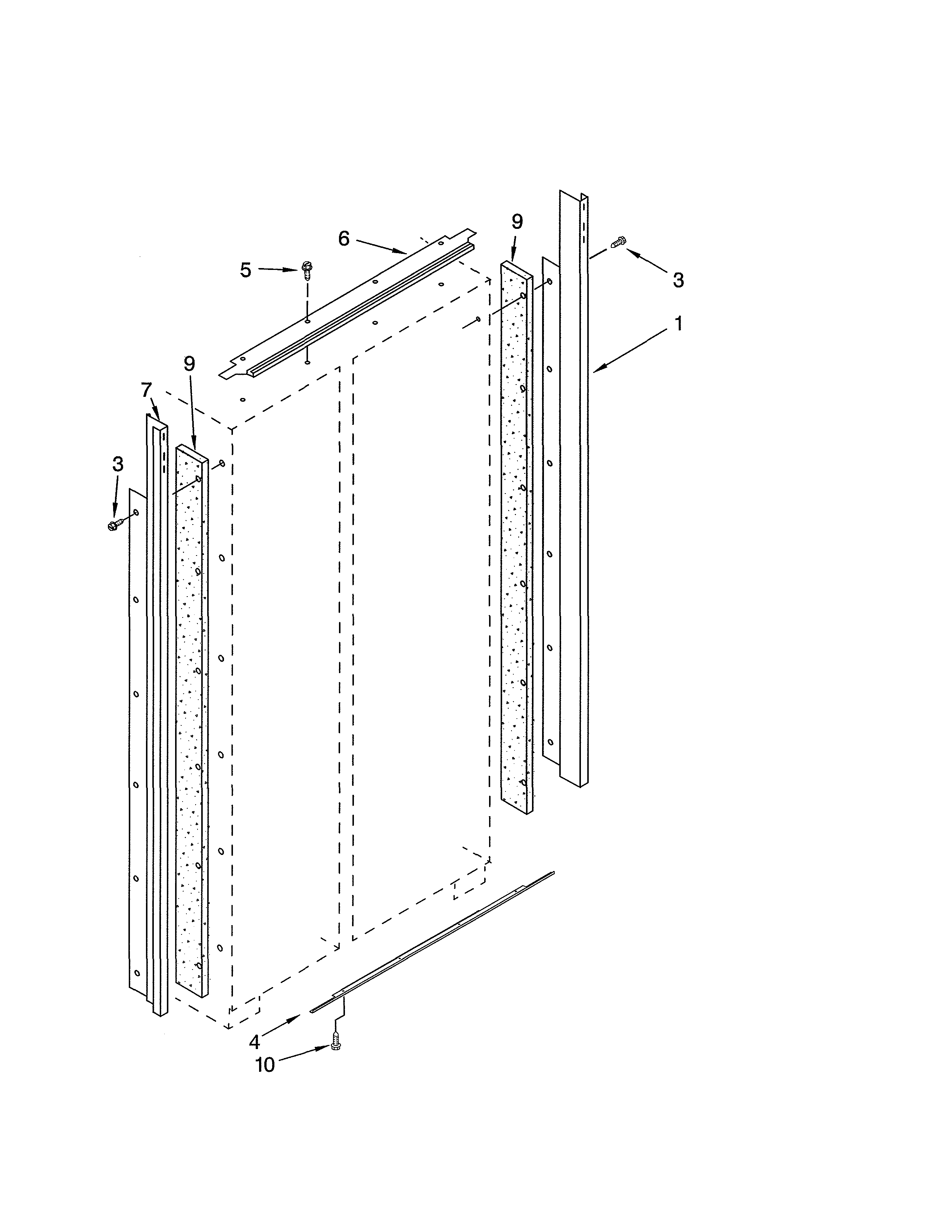 Thermador KBUDT4860A/01 cabinet trim diagram