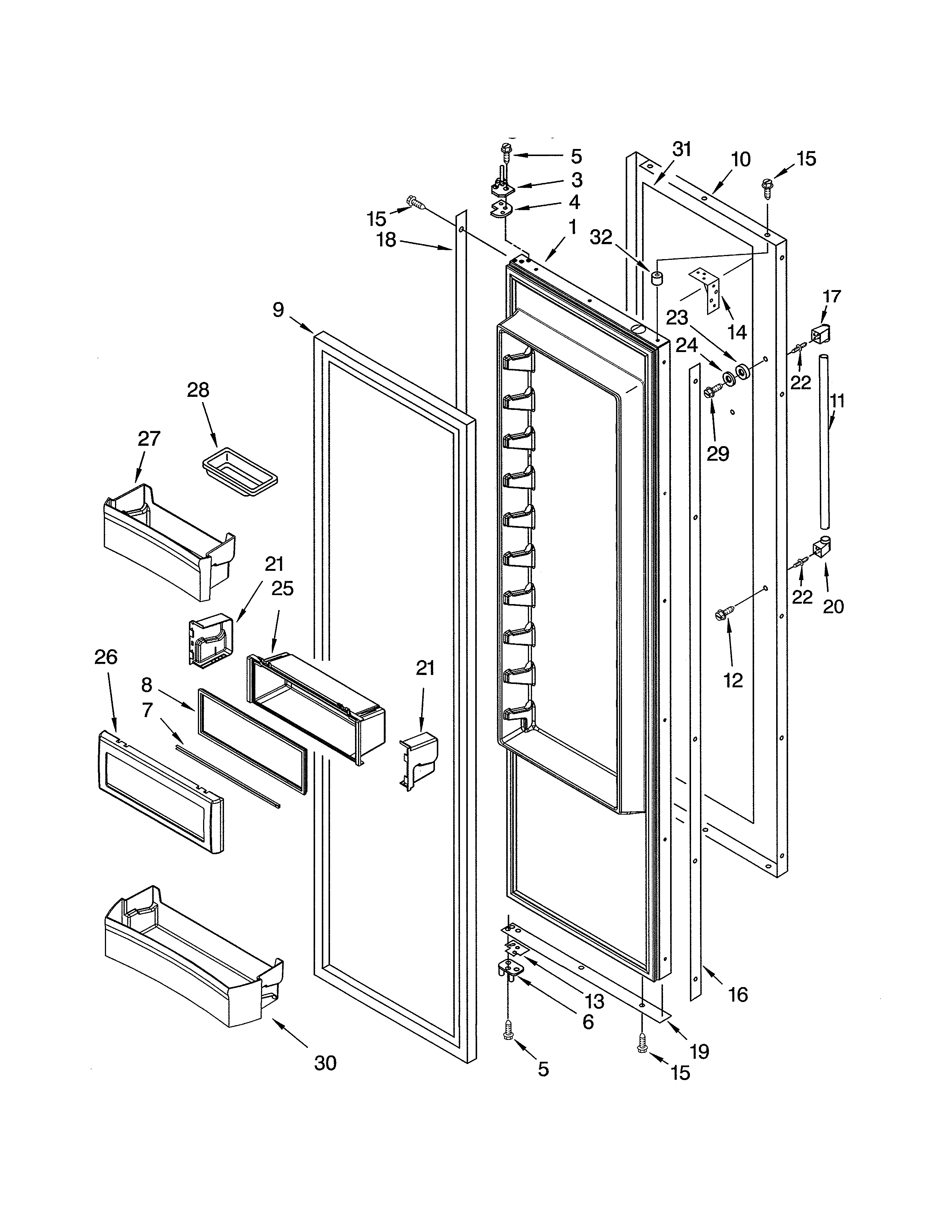 Thermador KBUDT4860A/01 refrigerator door diagram