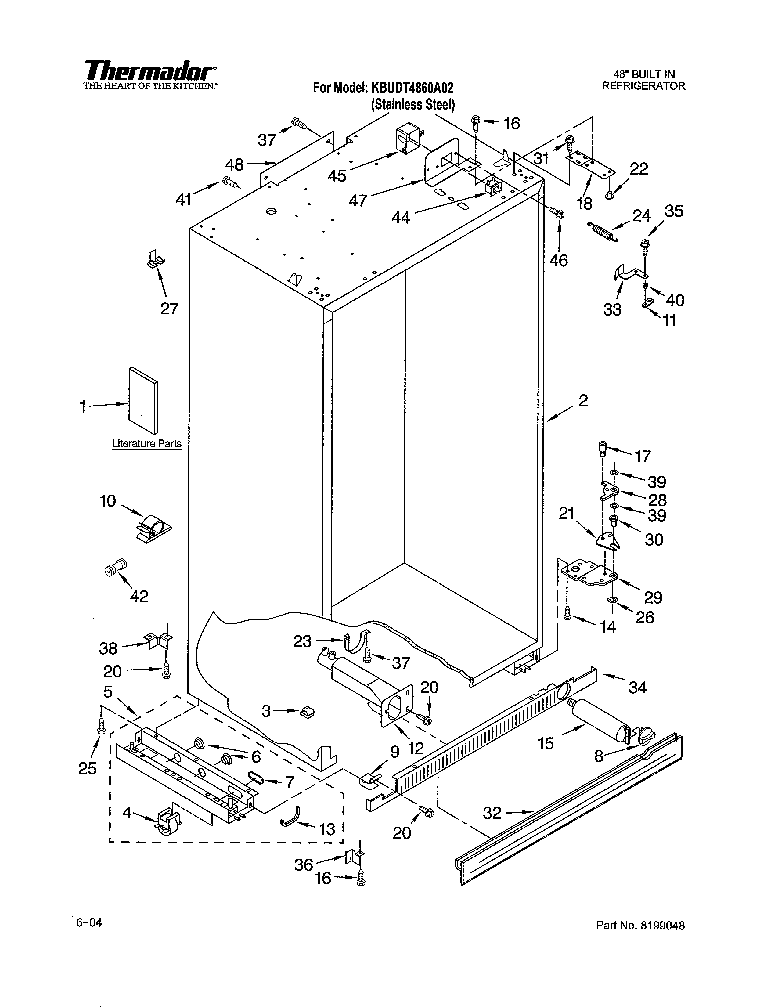 Thermador KBUDT4860A/02 cabinet diagram