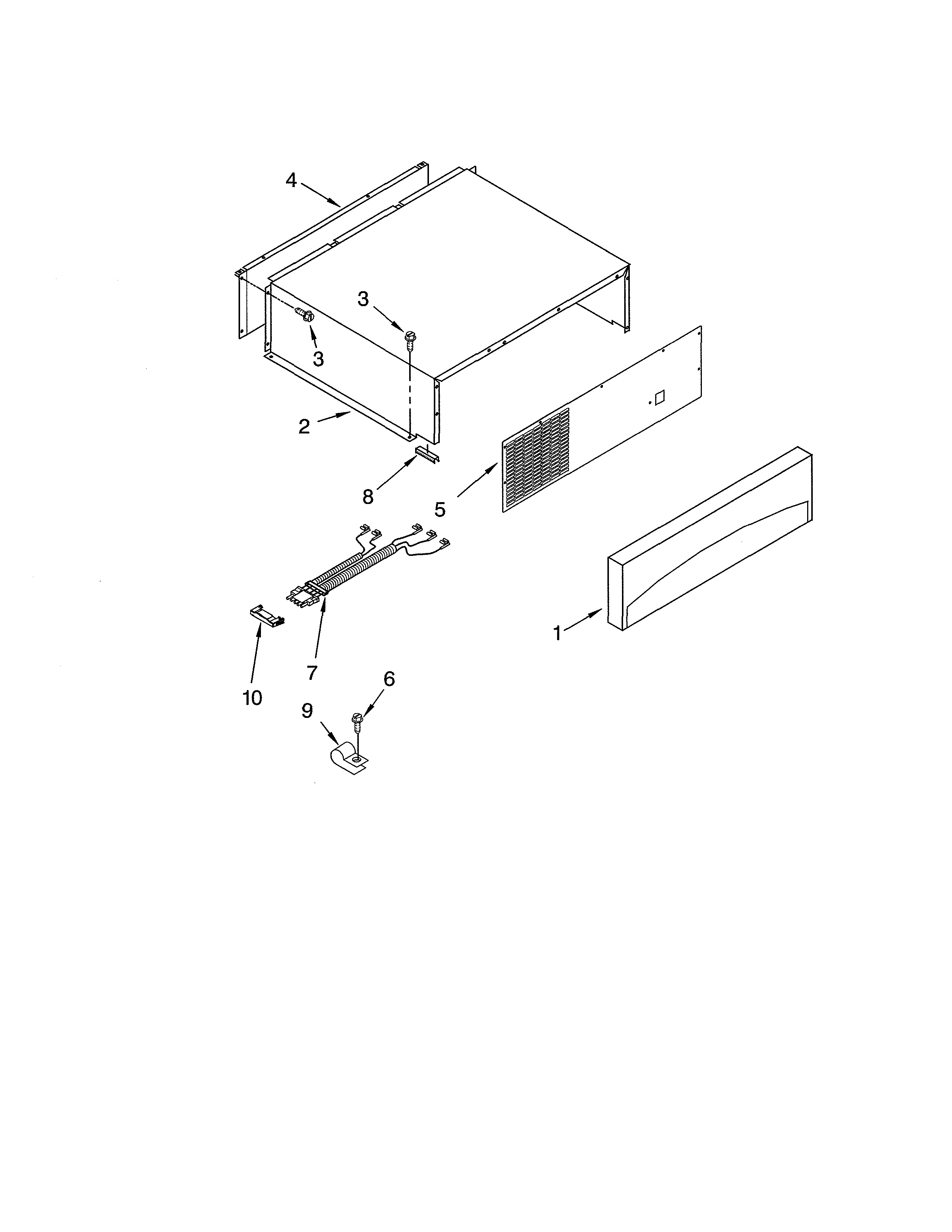 Thermador KBUDT4860A/02 top grille and unit cover diagram