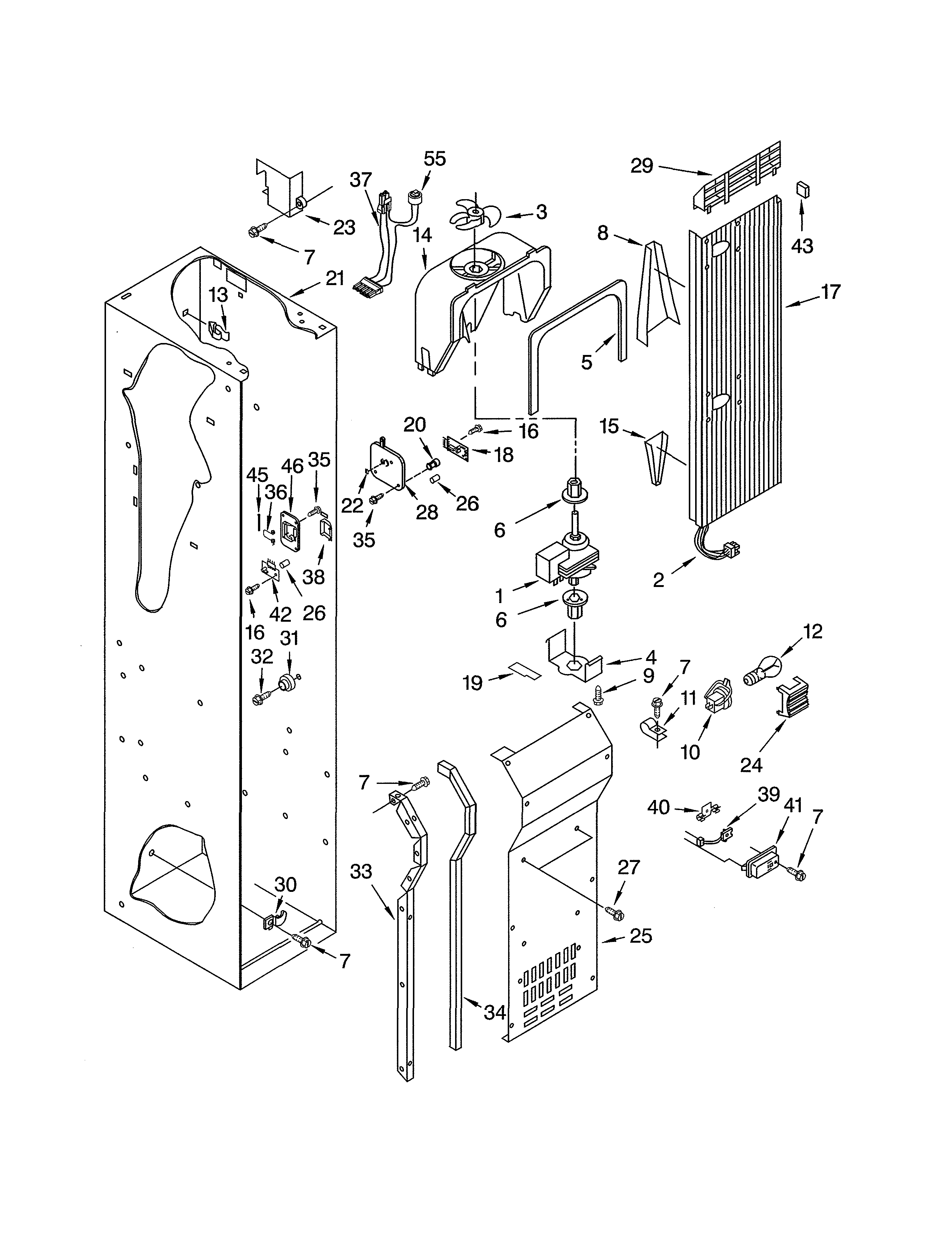 Thermador KBUDT4860A/02 freezer liner & air flow diagram