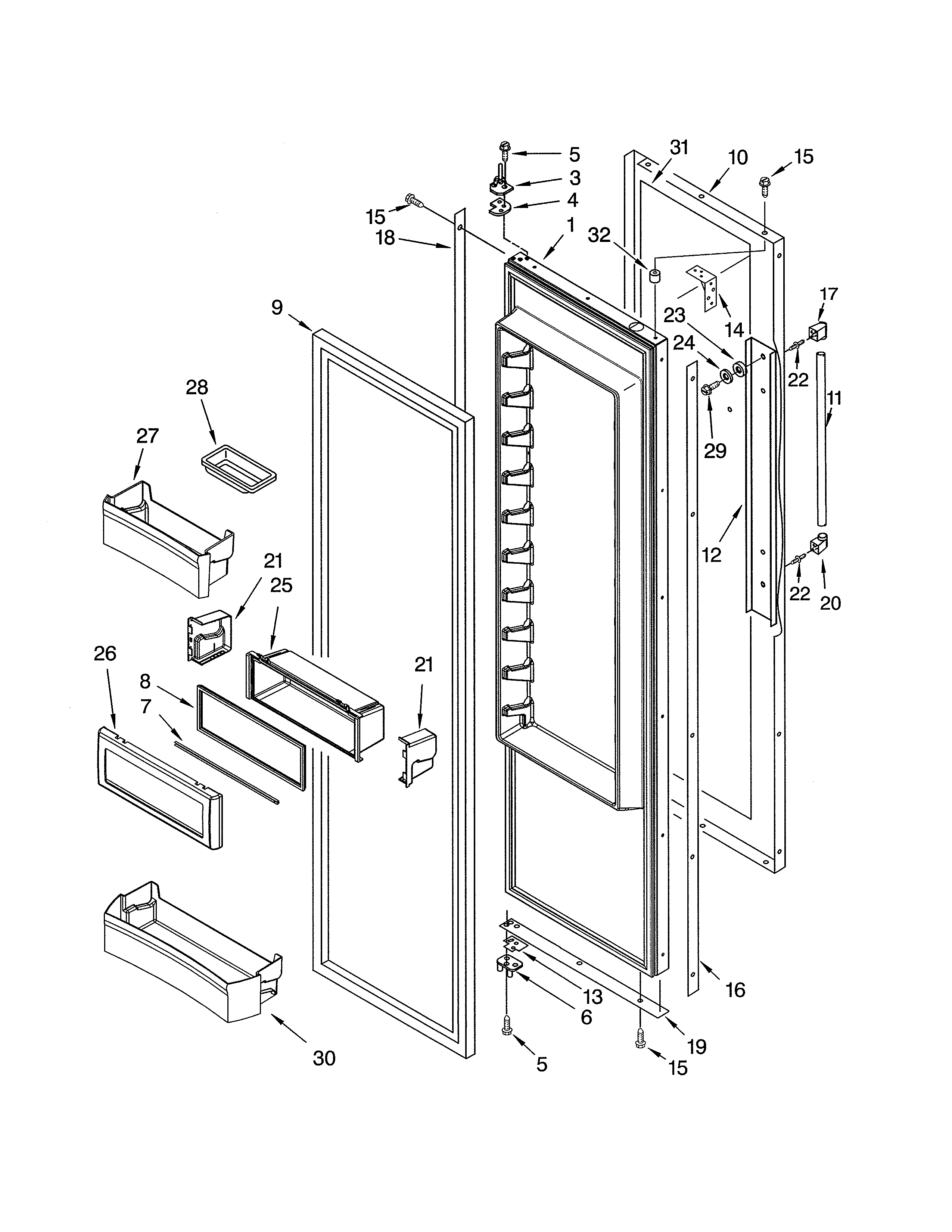 Thermador KBUDT4860A/02 refrigerator door diagram