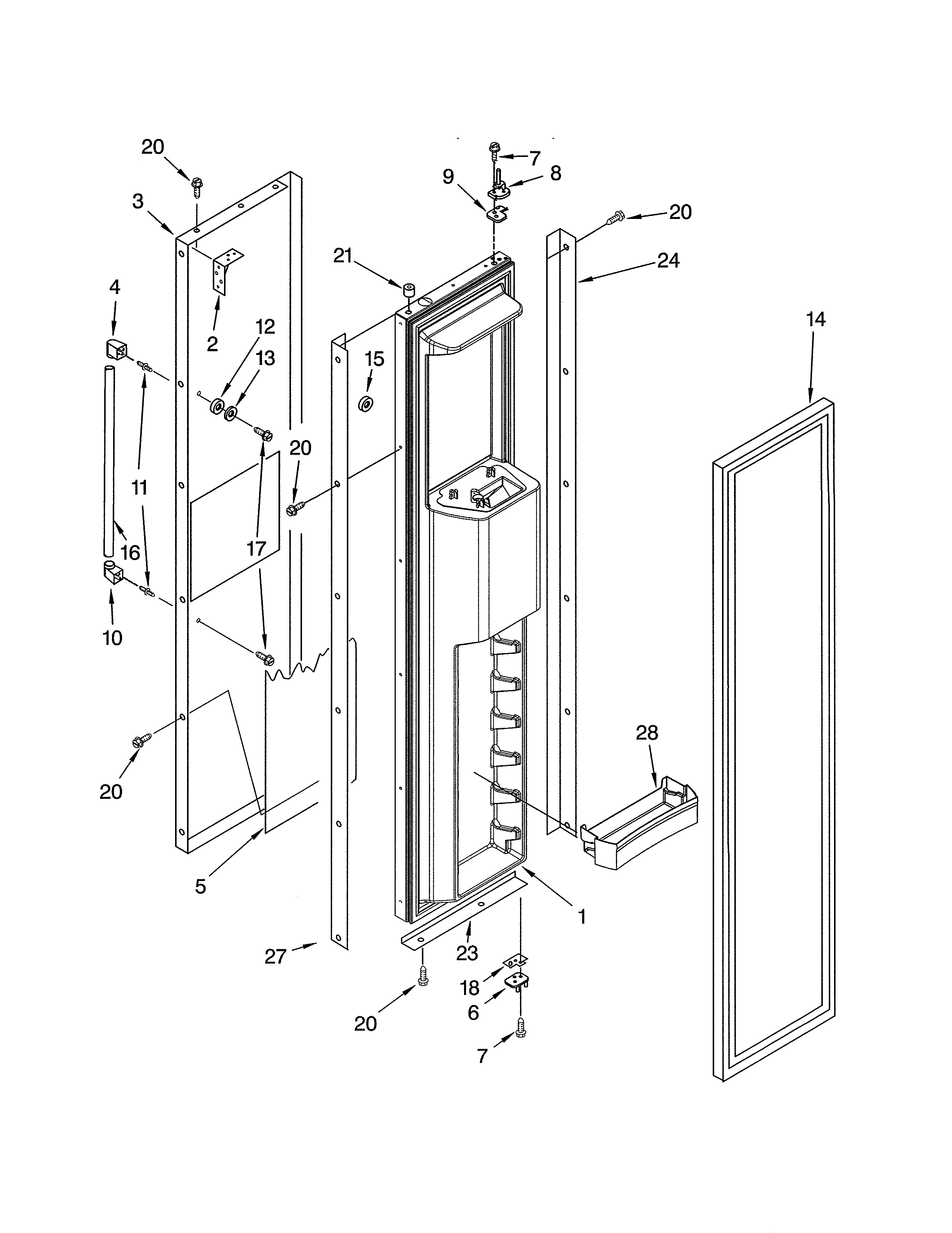 Thermador KBUDT4860A/02 freezer door diagram