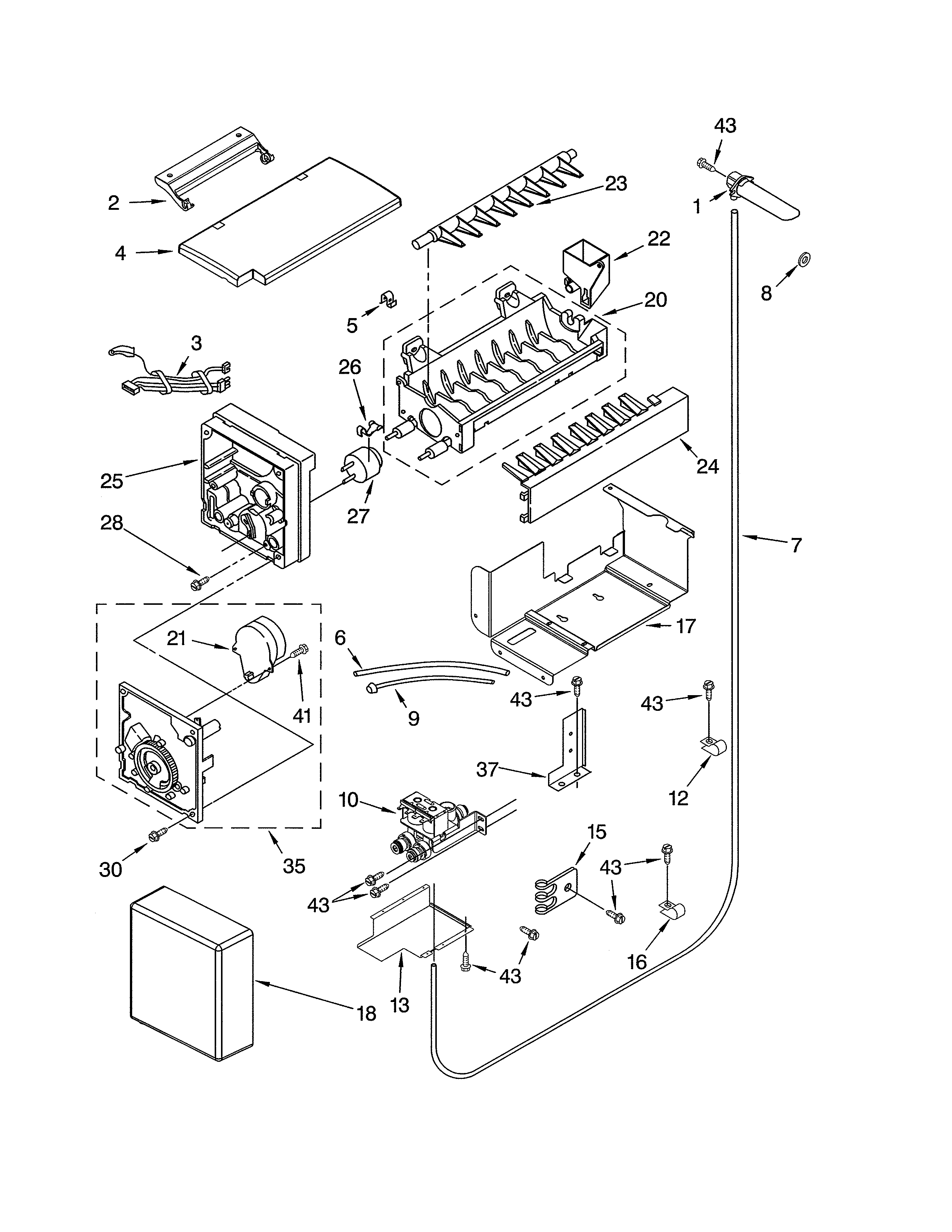 Thermador KBUDT4860A/02 icemaker diagram