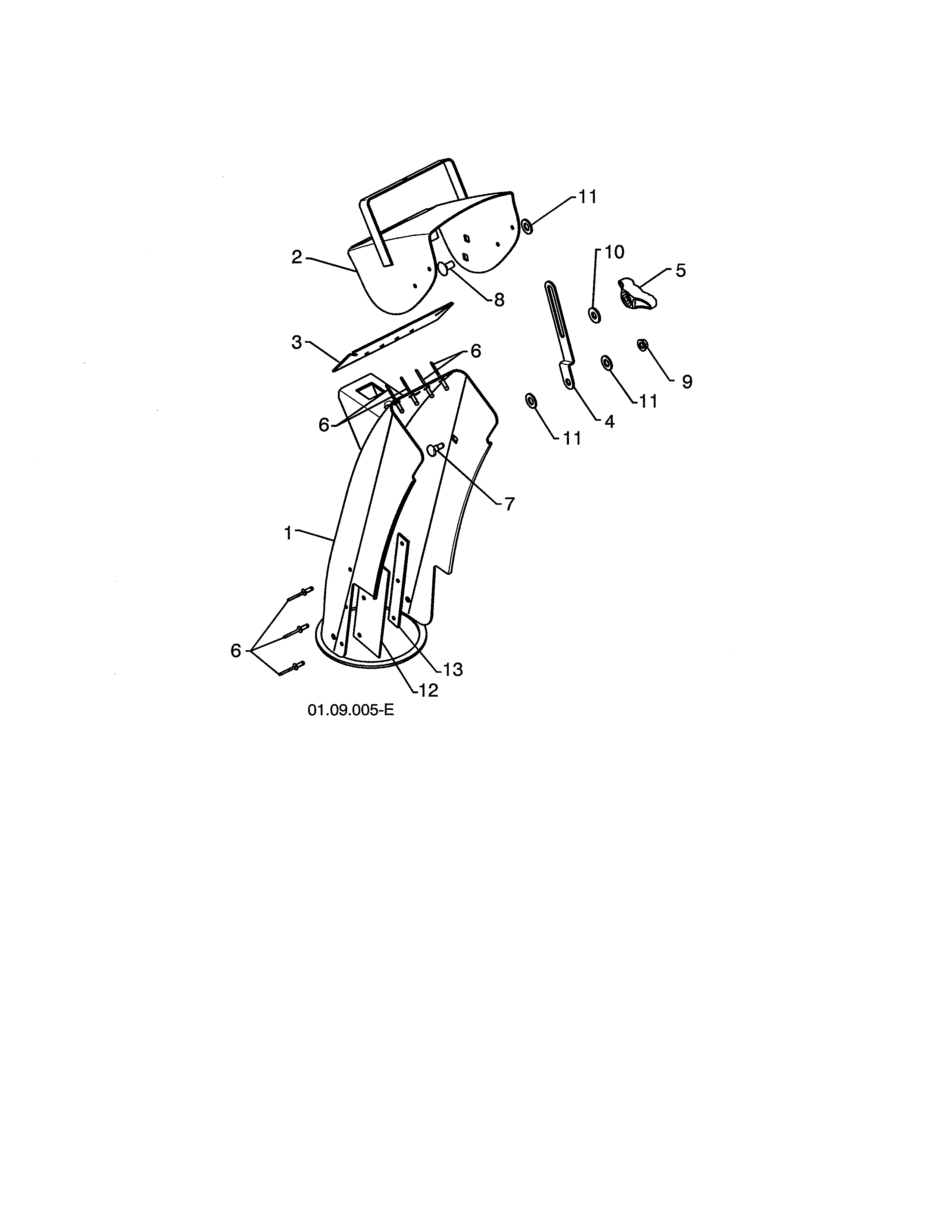 Poulan 96198004301 chute & deflector weldments diagram