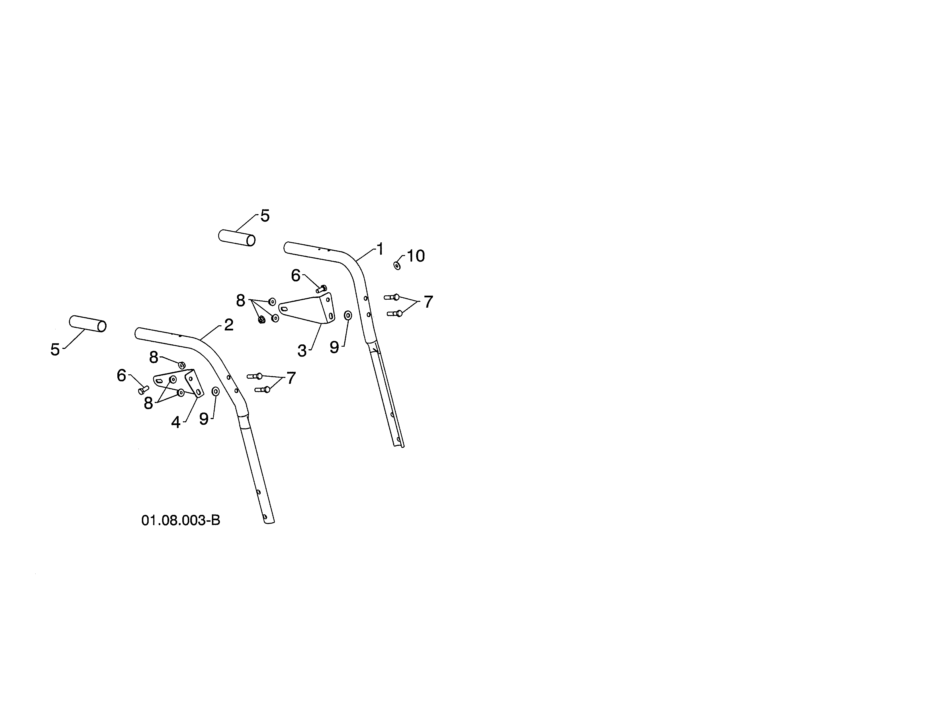 Poulan 96198004301 plow handles diagram