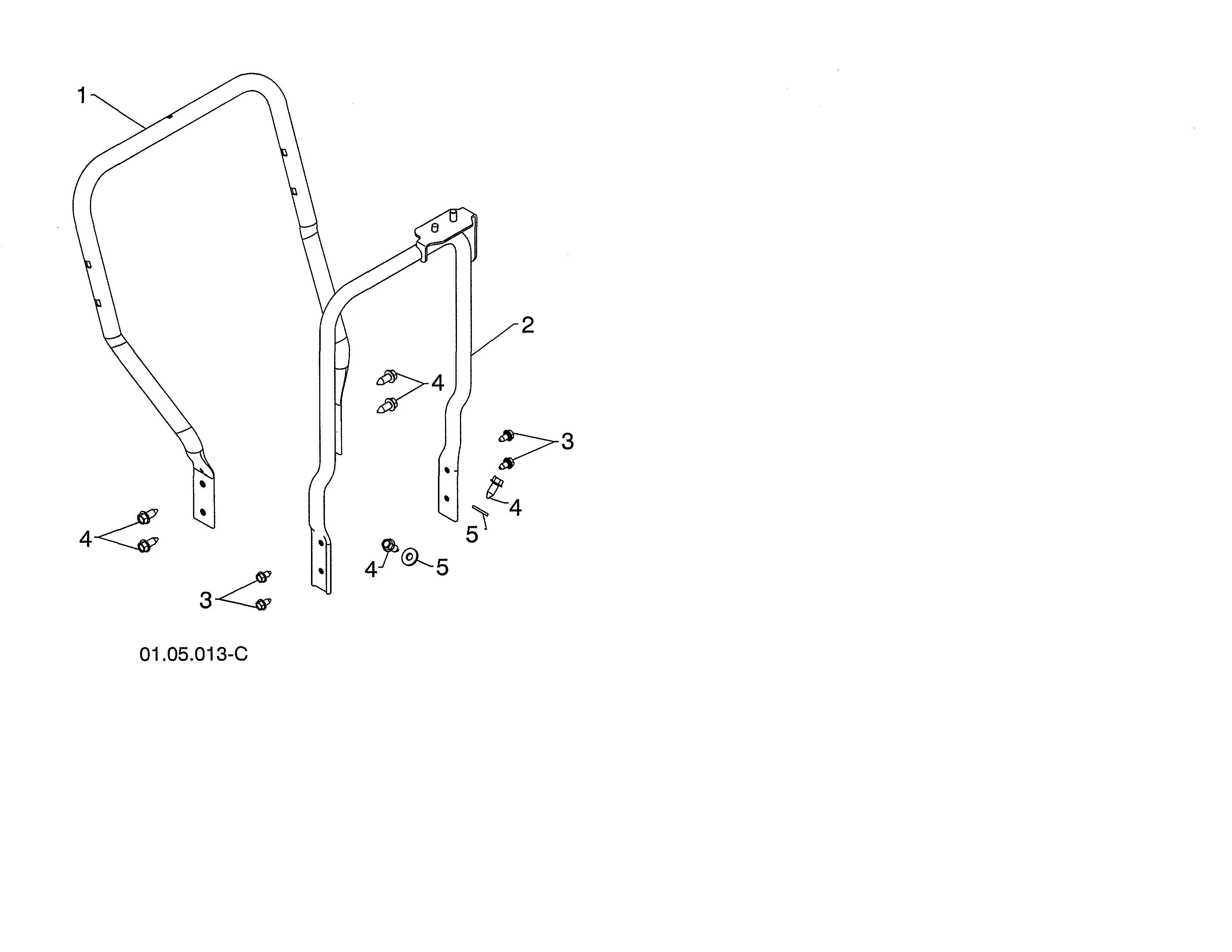 Poulan 96198004301 lower handle diagram
