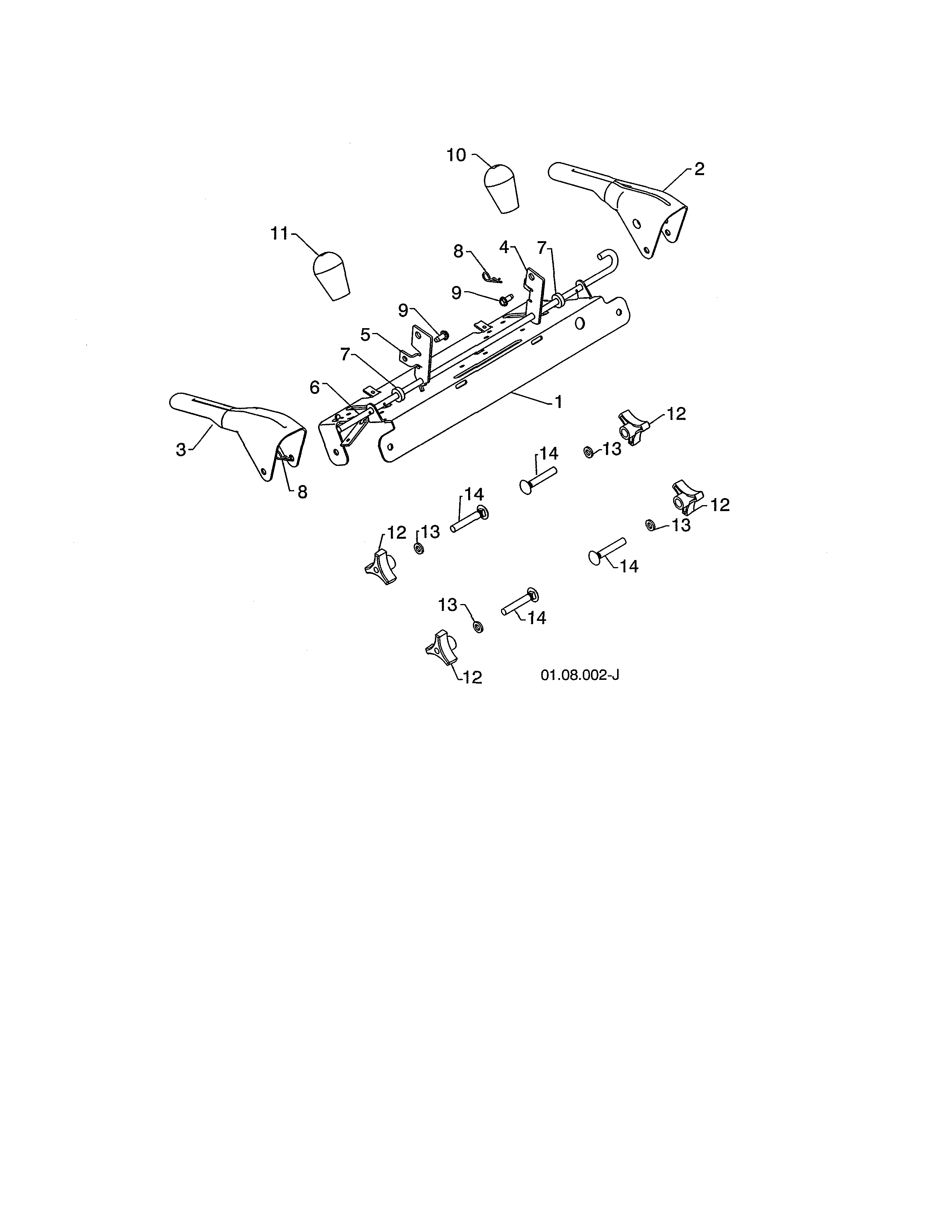 Poulan 96198004301 control panel & levers diagram
