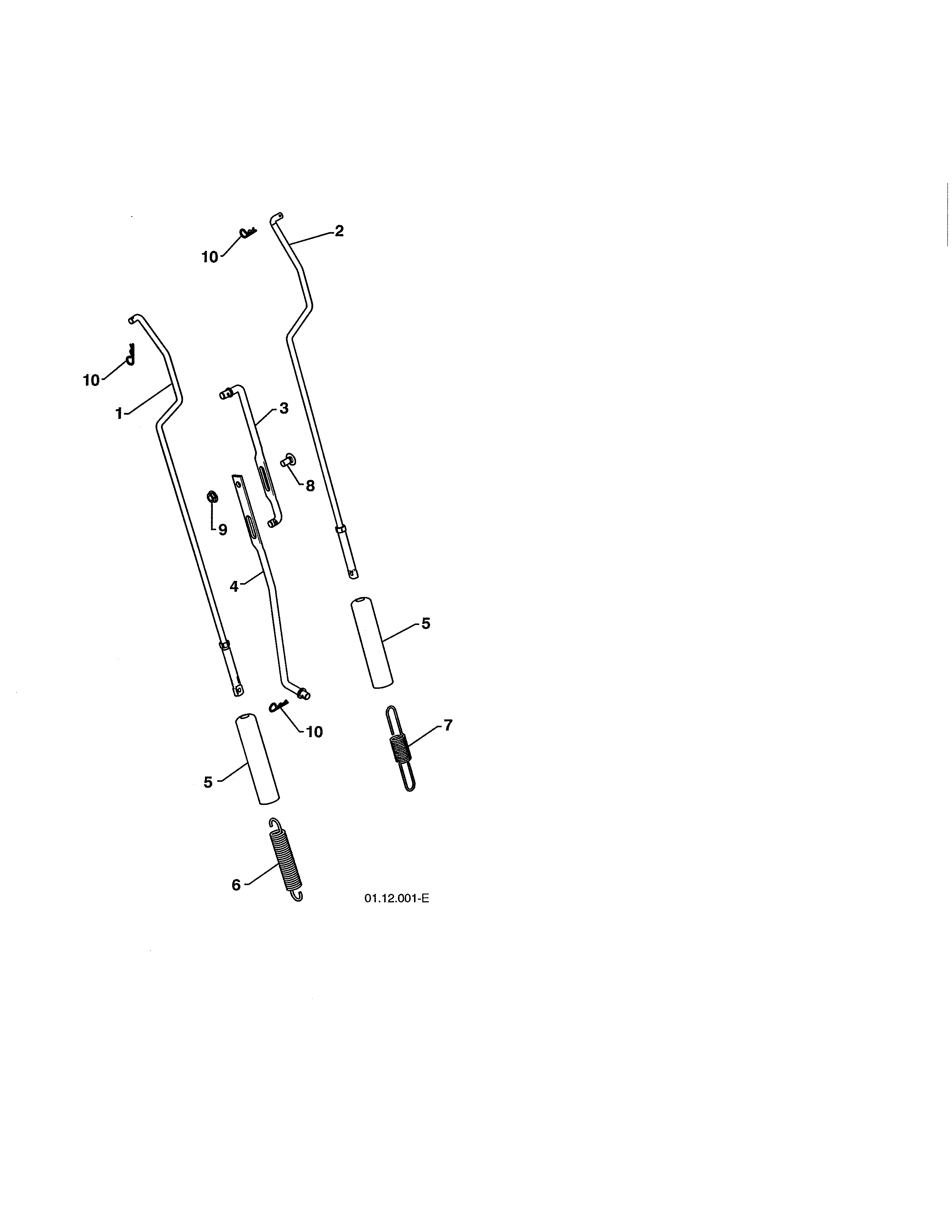 Poulan 96198004301 impeller & traction rods diagram