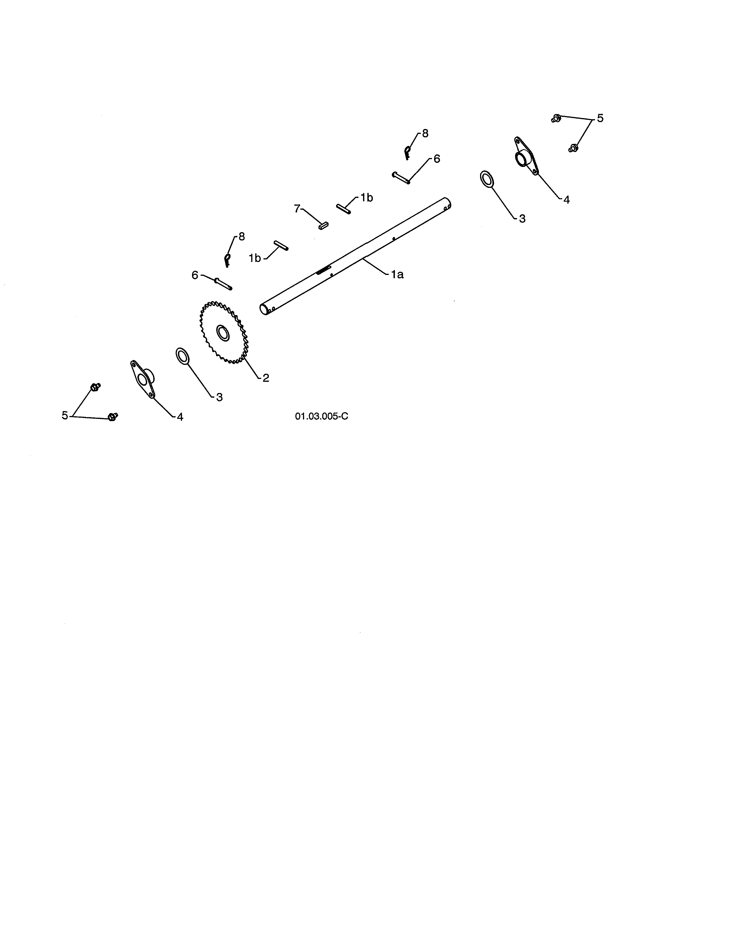 Poulan 96198004301 axle diagram