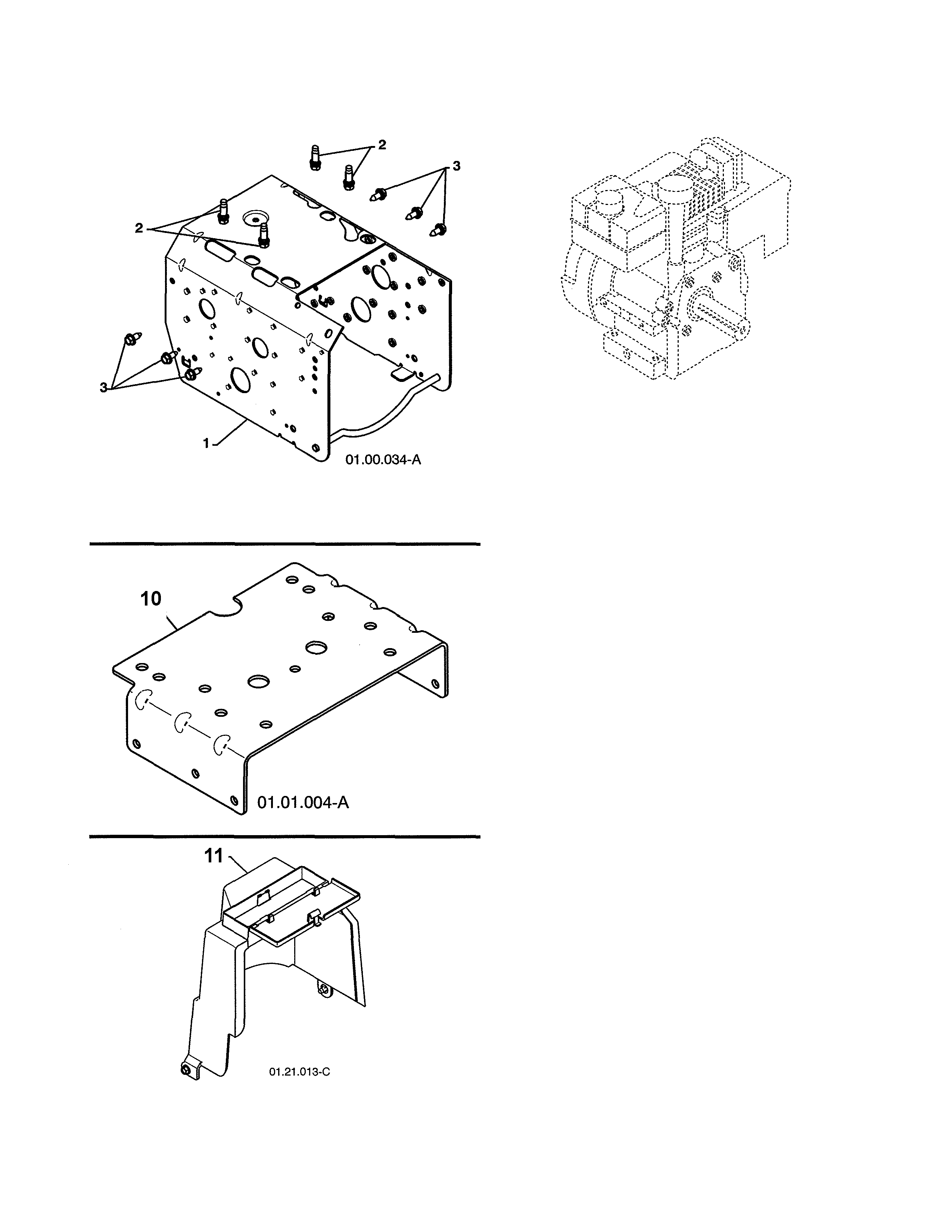 Poulan 96198004301 engine/mounting plate/cover diagram