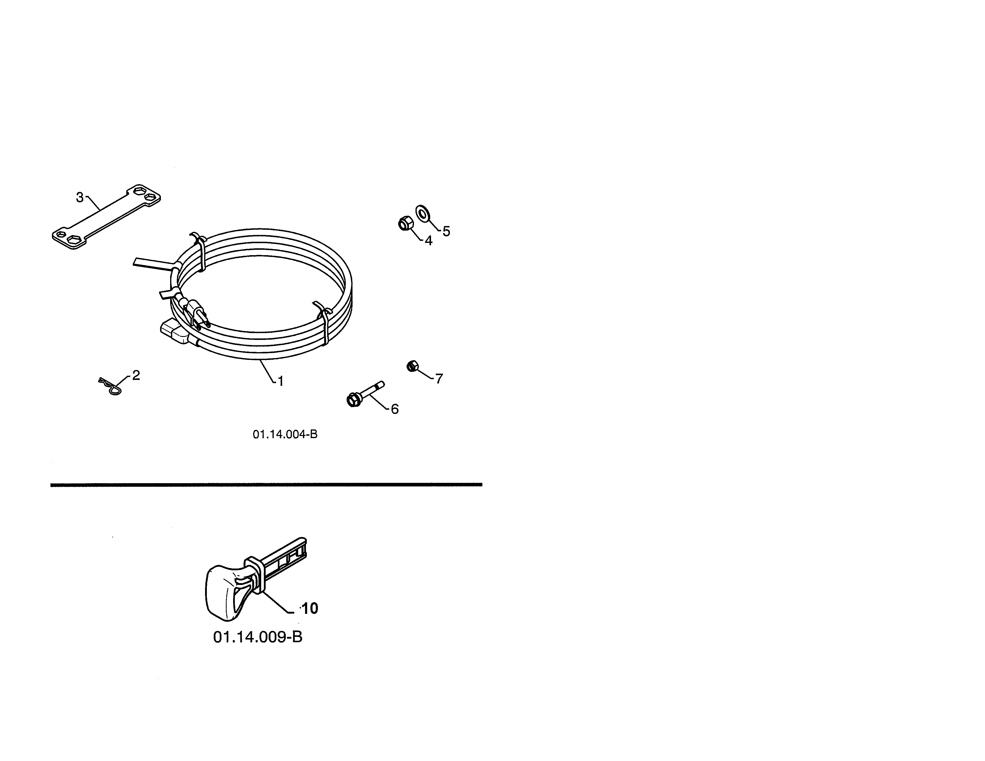 Poulan 96198004301 bag of parts diagram